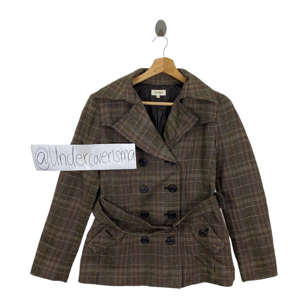 Japanese Brand ENSUITE Japanese Brand Check Tartan Pea Coat Jacket Size S / US 4 / IT 40 - 1 Thumbnail
