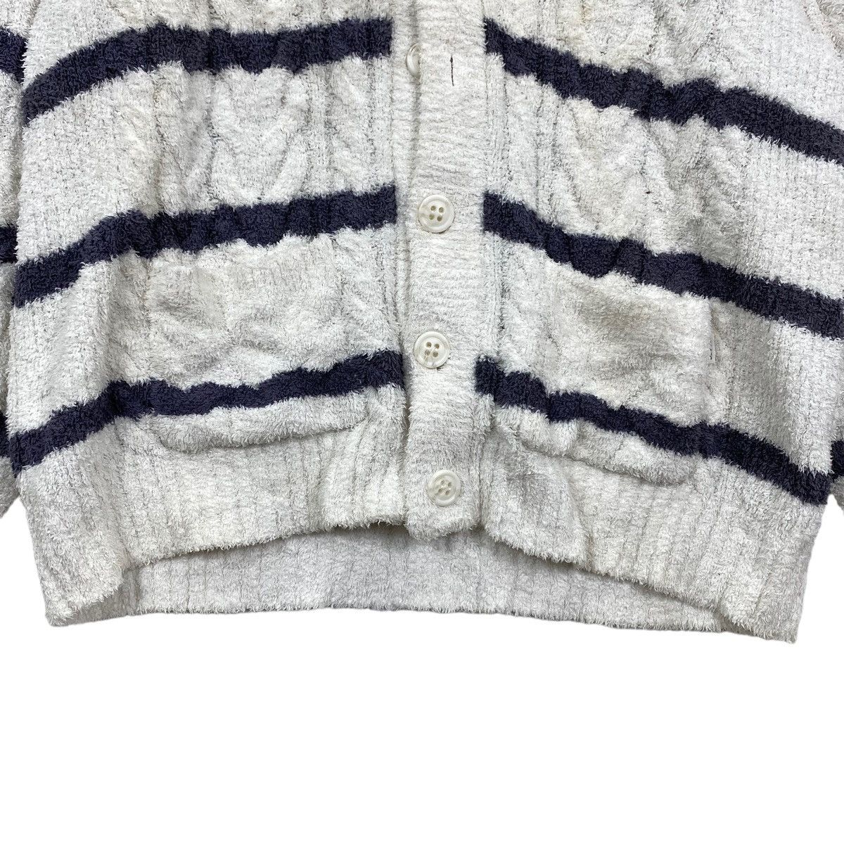 Vintage GELATO PIQUE HOMME Stripes Retro Sherpa Button Up Sweater Size M / US 6-8 / IT 42-44 - 3 Thumbnail