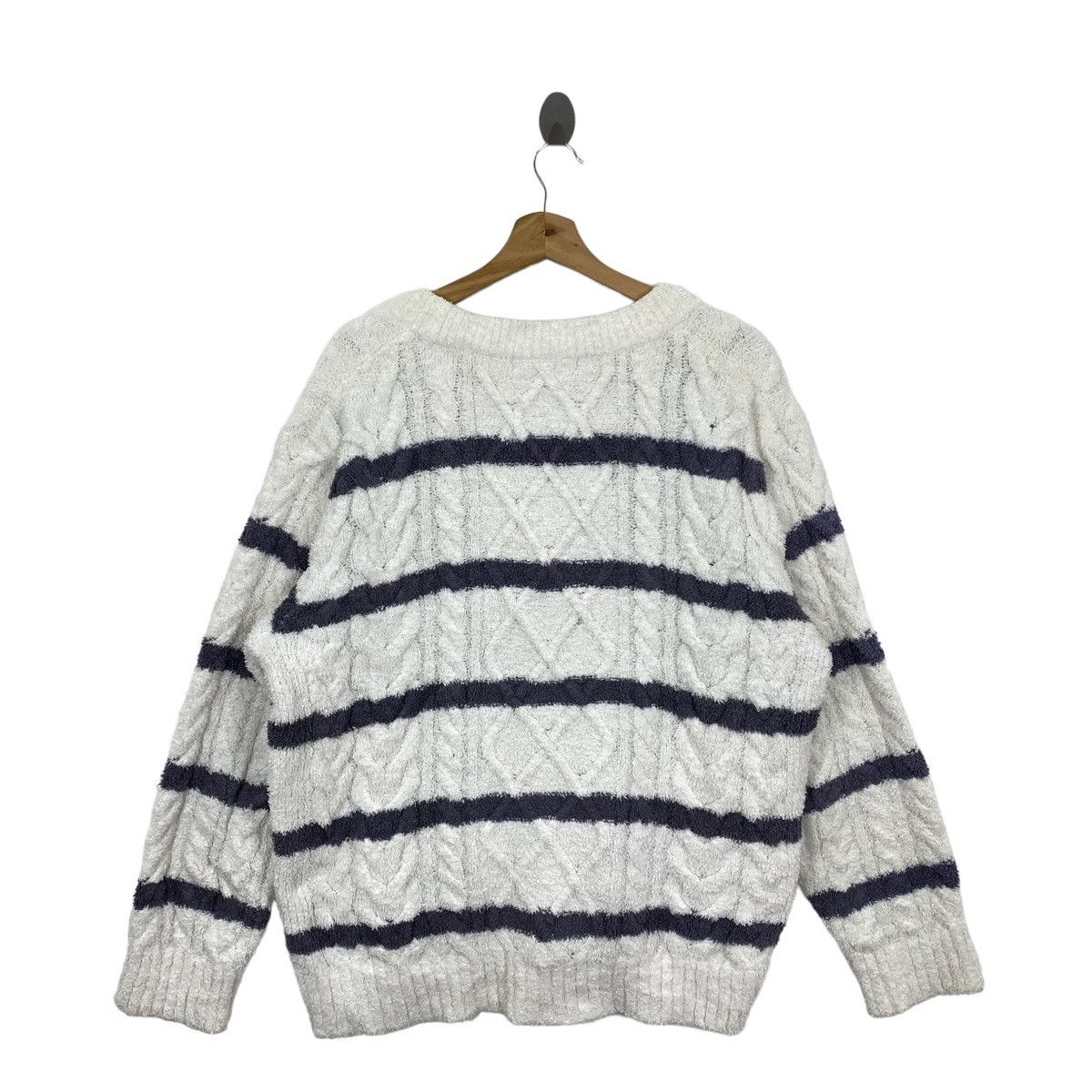 Vintage GELATO PIQUE HOMME Stripes Retro Sherpa Button Up Sweater Size M / US 6-8 / IT 42-44 - 12 Thumbnail