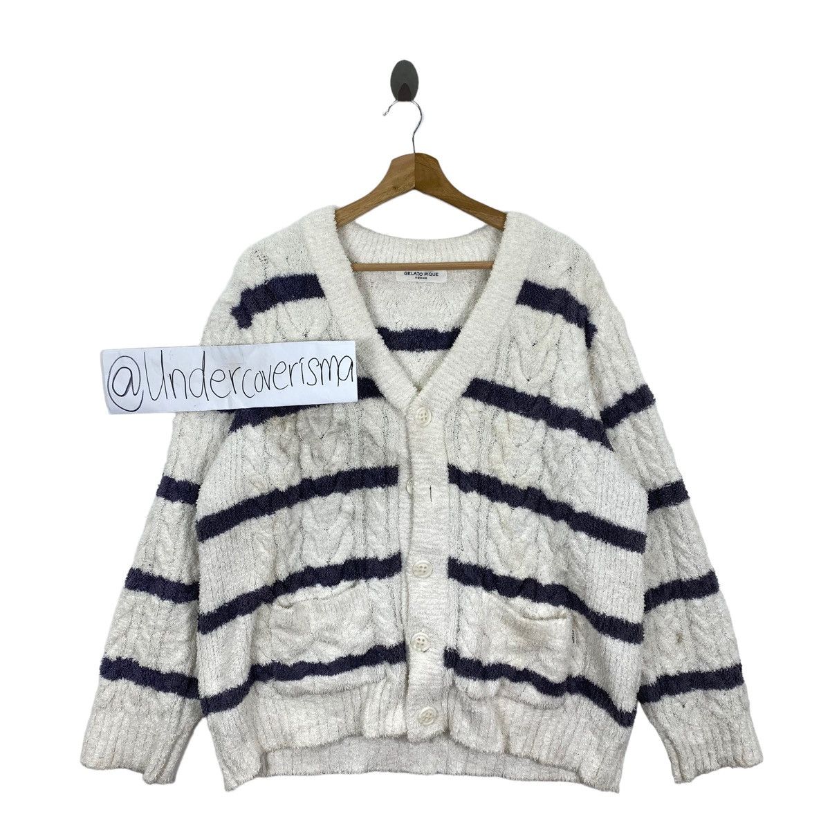 Vintage GELATO PIQUE HOMME Stripes Retro Sherpa Button Up Sweater Size M / US 6-8 / IT 42-44 - 1 Thumbnail
