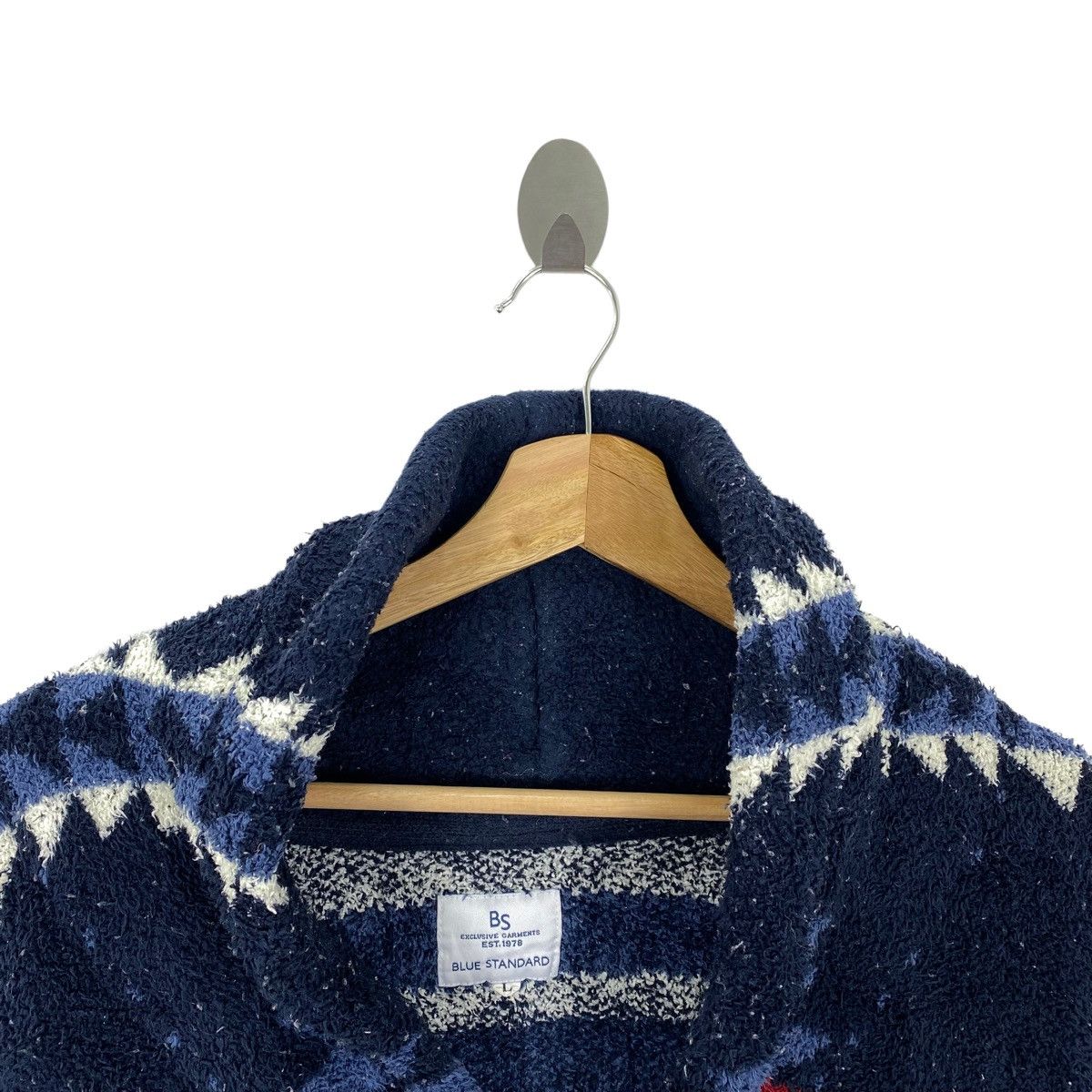 Vintage BLUE STANDARD Navajo Aztec Native Print Deep Pile Sherpa Size L / US 10 / IT 46 - 2 Thumbnail