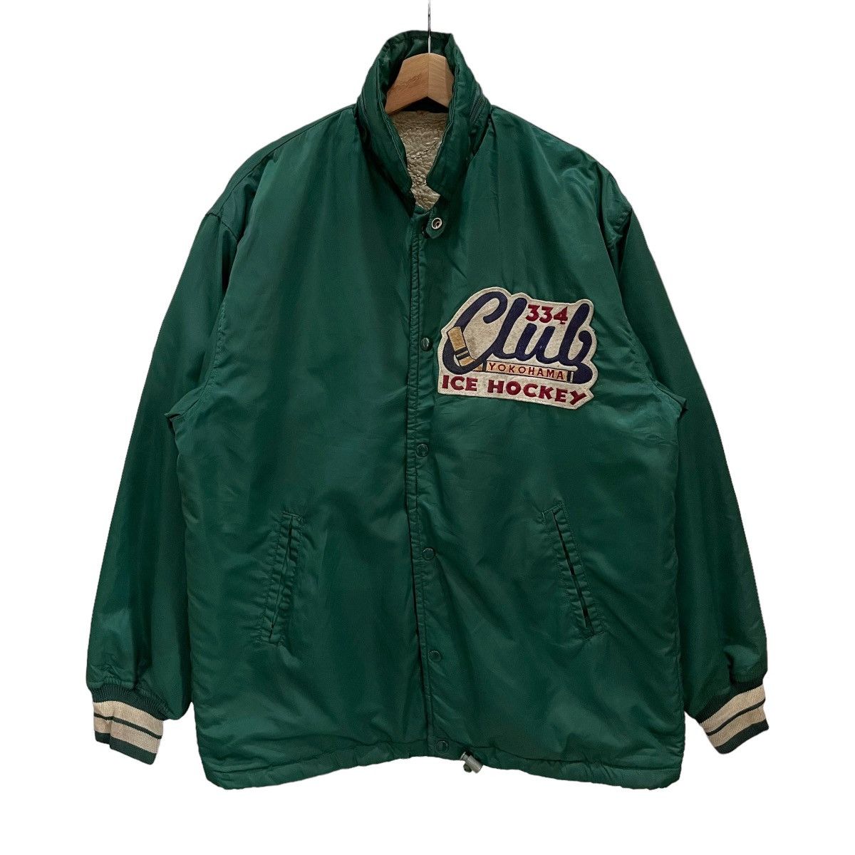 Vintage 90s Yokohama Ice Hockey Team Shearling Lining Jacket