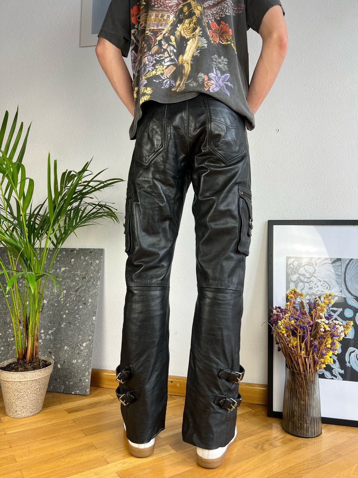 Vintage Ranger Black Leather Flared Pants biker bondage rave | Grailed