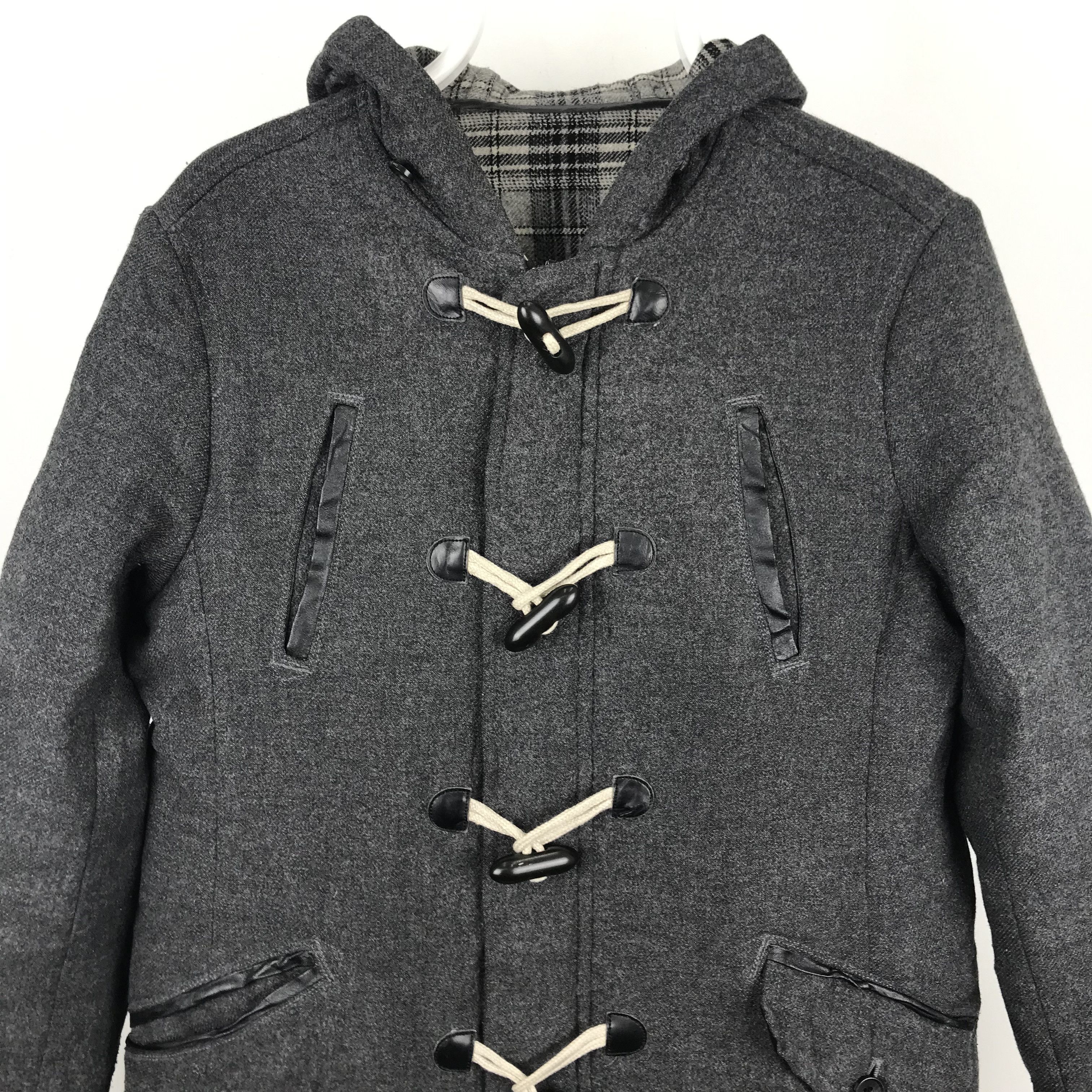 Japanese Brand Z253 COMME CA DU MODE TARTAN WOOL PARKAS JACKET Size XXL / US 16-18 / IT 52-54 - 2 Thumbnail