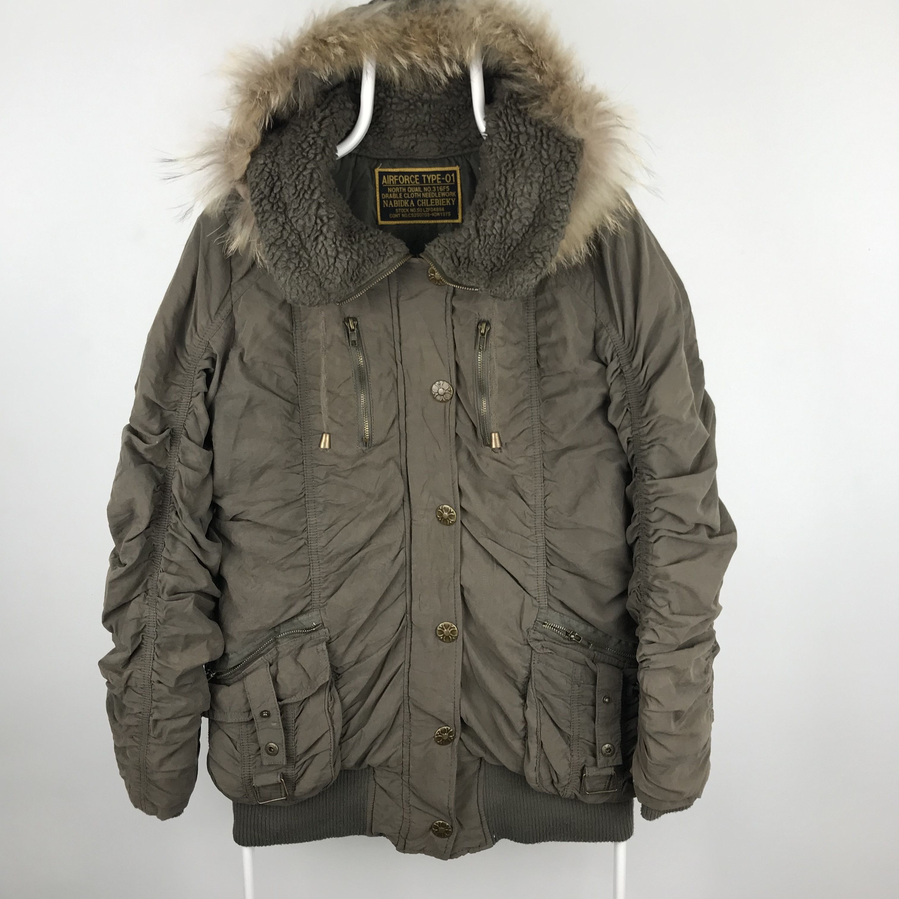 Z257 RARE! AIRFORCE TYPE-1 QUILTED WINTER ARMY STYLE JACKET