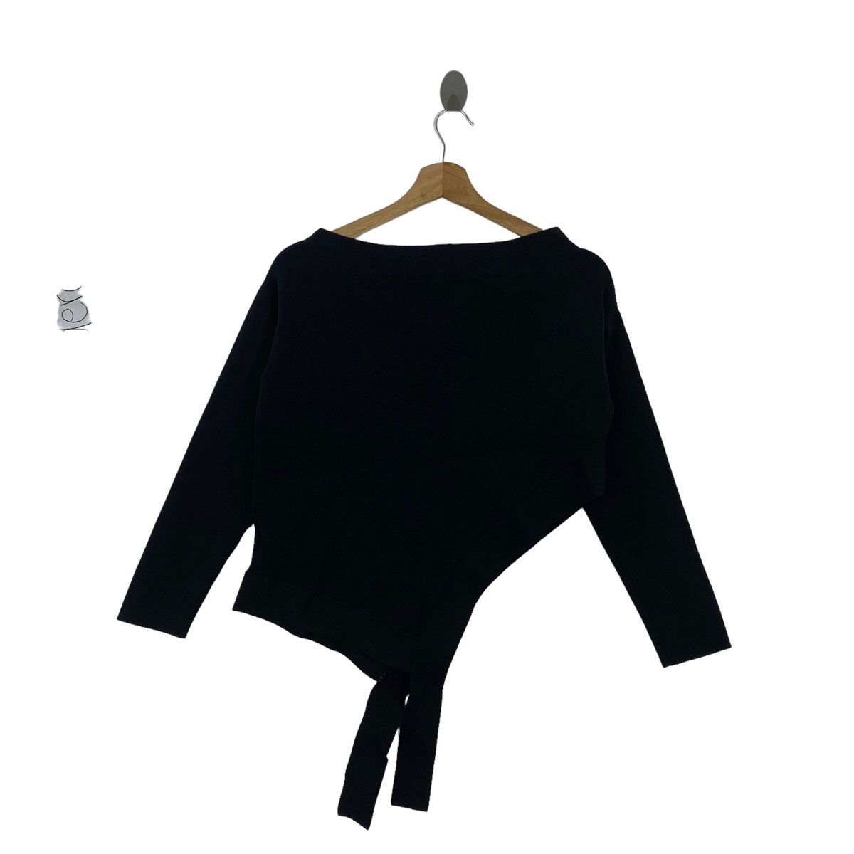 Japanese Brand BARAK Japanese Brand Tie Style Crop Top Black Shirt Size S / US 4 / IT 40 - 7 Thumbnail