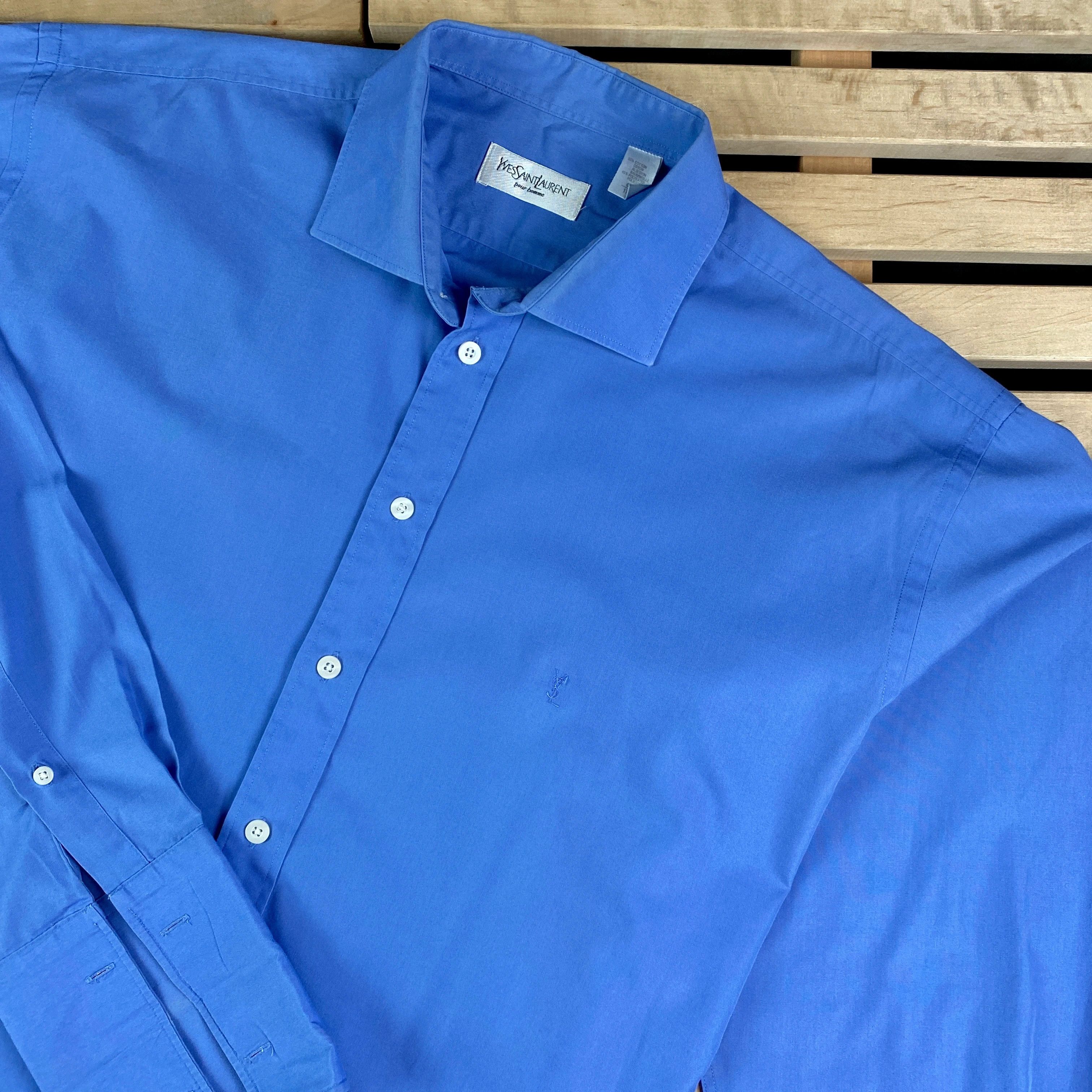 Vintage × Yves Saint Laurent Shirt Long Sleeve Yves Saint Laurent Vintage Size 43/17 Size US XL / EU 56 / 4 - 2 Thumbnail