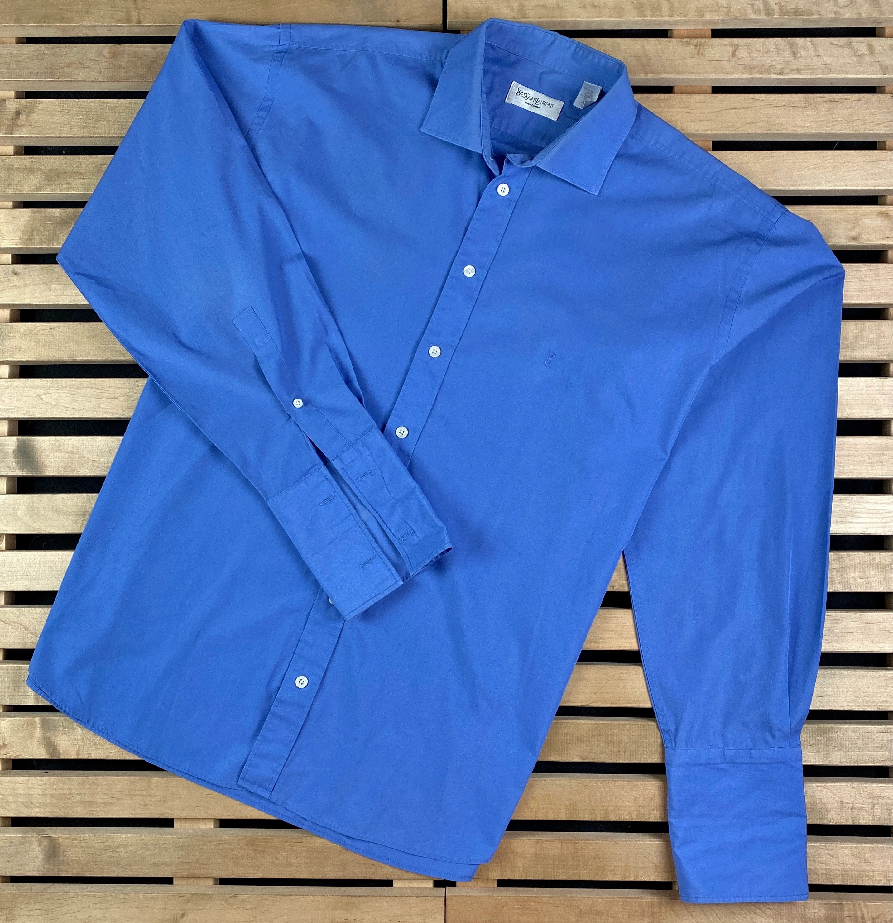 Vintage × Yves Saint Laurent Shirt Long Sleeve Yves Saint Laurent Vintage Size 43/17 Size US XL / EU 56 / 4 - 1 Thumbnail