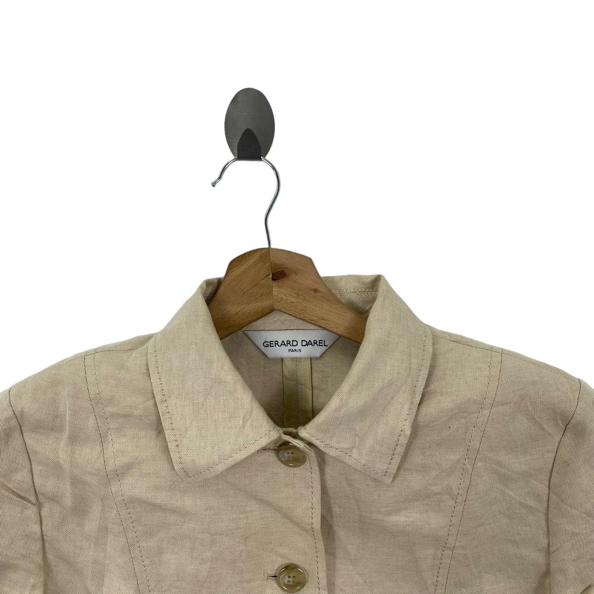 Vintage GERARD DAREL PARIS Button Up Short Style Cream Blazer Coat Size XS / US 0-2 / IT 36-38 - 2 Thumbnail