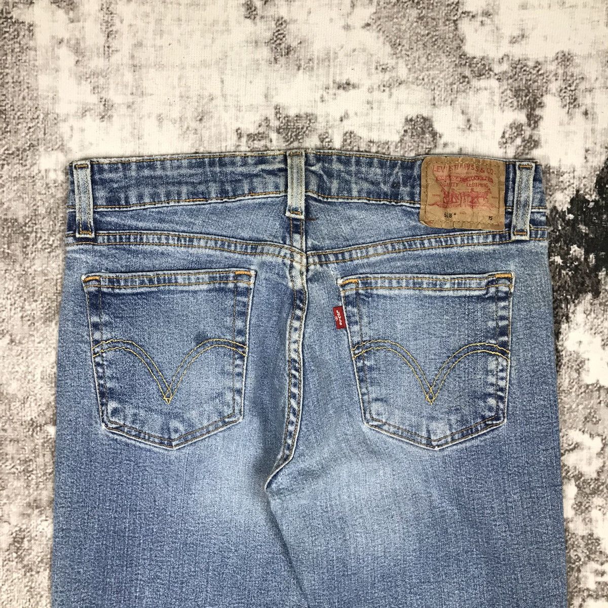 Levi's × Vintage Vintage Levis 518 Flare Light Wash Denim Jeans Size 29" - 10 Thumbnail