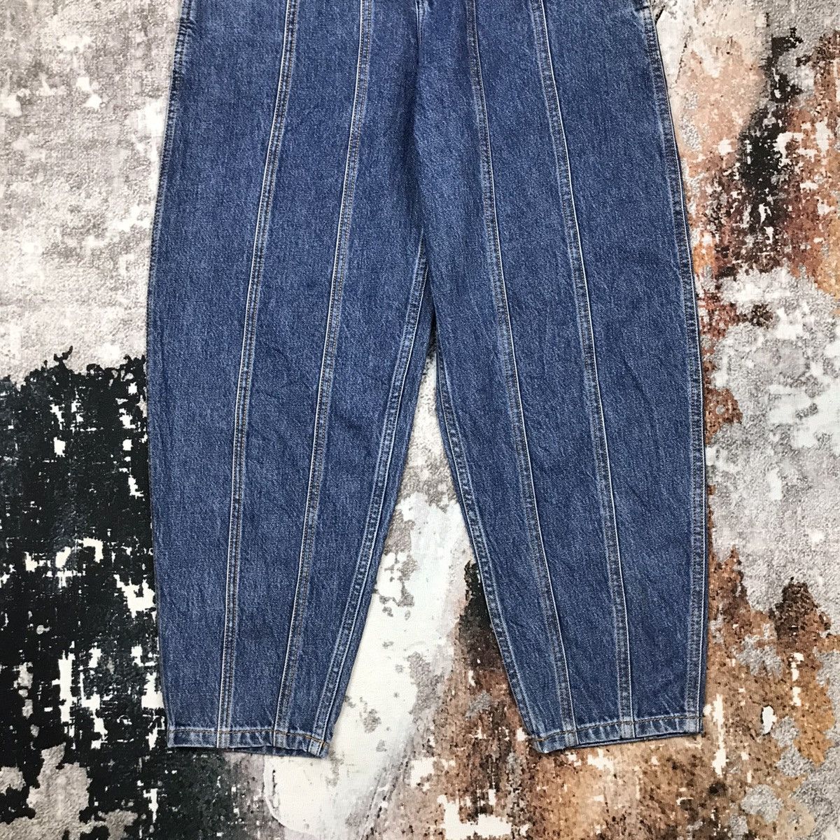 Zara Patchwork Bagyy High Waist Design Anke Denim Jeans