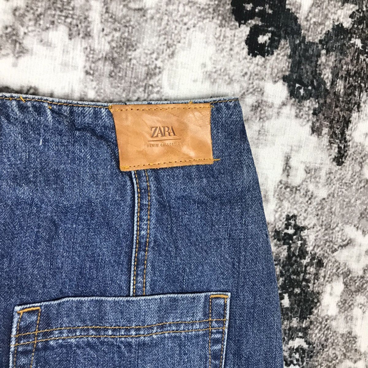 Zara Patchwork Bagyy High Waist Design Anke Denim Jeans