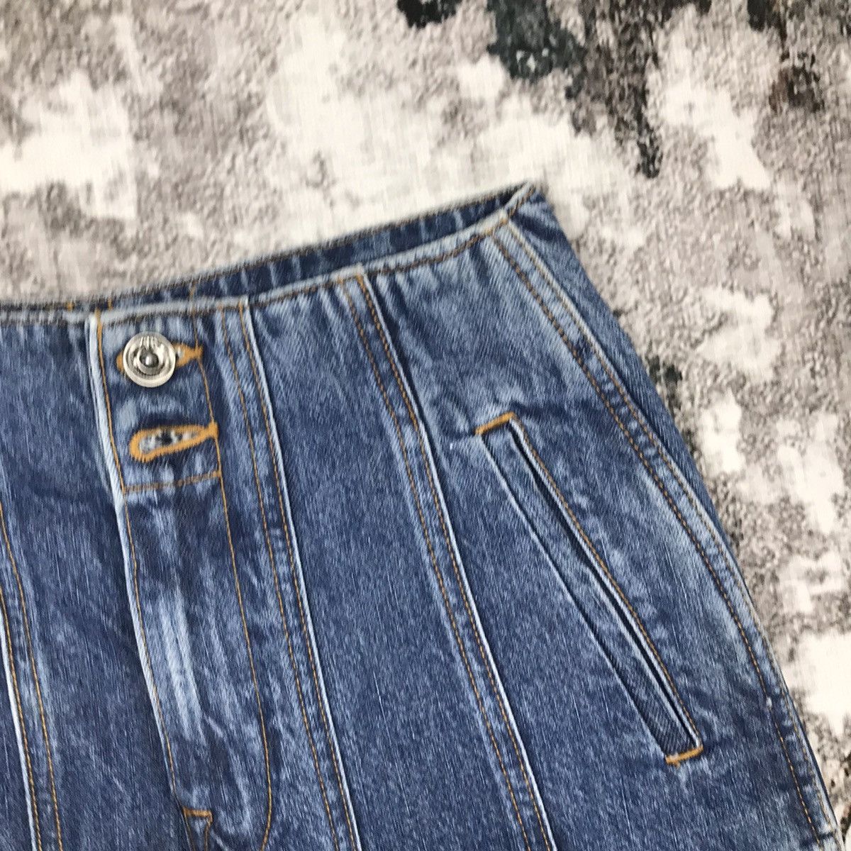 Zara Patchwork Bagyy High Waist Design Anke Denim Jeans