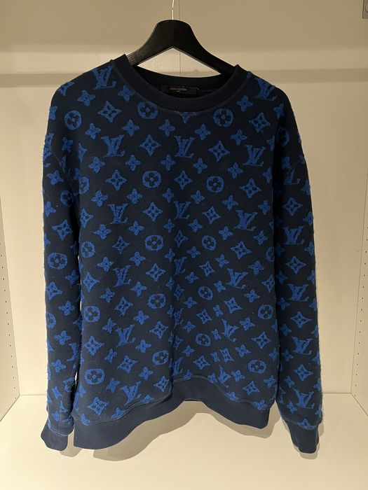 SOLD) LOUIS VUITTON FULL MONOGRAM JACQUARD CREWNECK Size XL