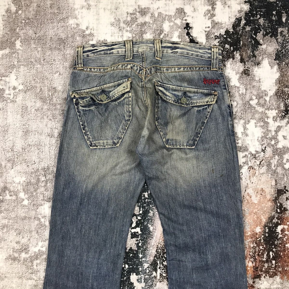 Replay × Vintage Vintage Replay Flare Designs Light Wash Denim Jeans Size 29" - 7 Thumbnail