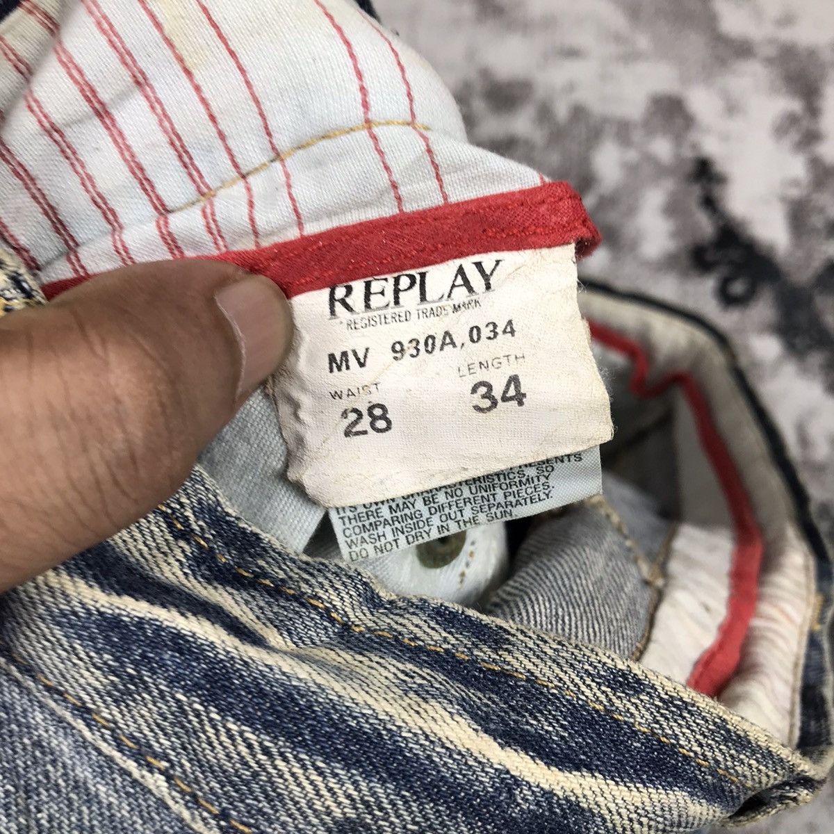 Replay × Vintage Vintage Replay Flare Designs Light Wash Denim Jeans Size 29" - 10 Thumbnail