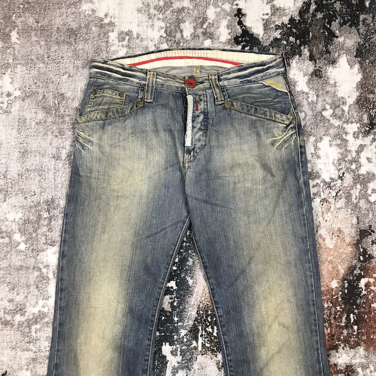 Replay × Vintage Vintage Replay Flare Designs Light Wash Denim Jeans Size 29" - 2 Thumbnail