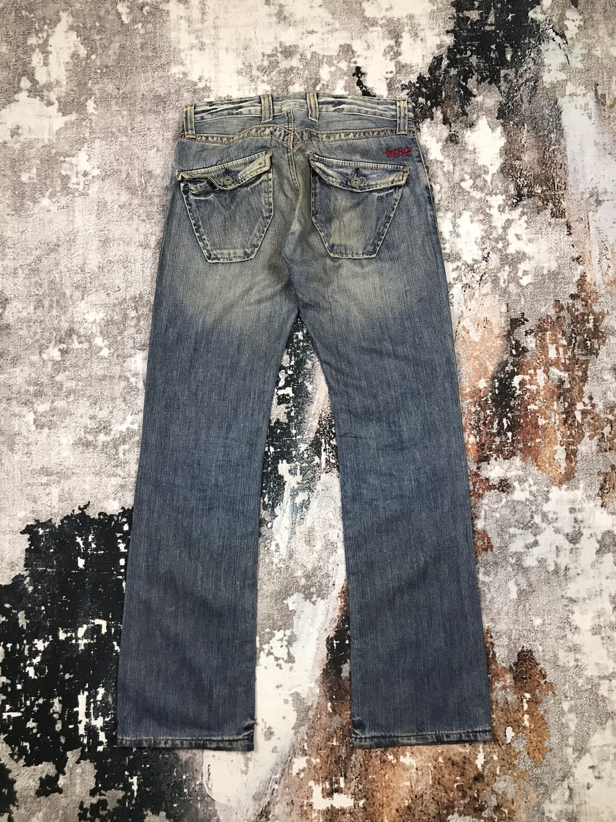 Replay × Vintage Vintage Replay Flare Designs Light Wash Denim Jeans Size 29" - 6 Thumbnail