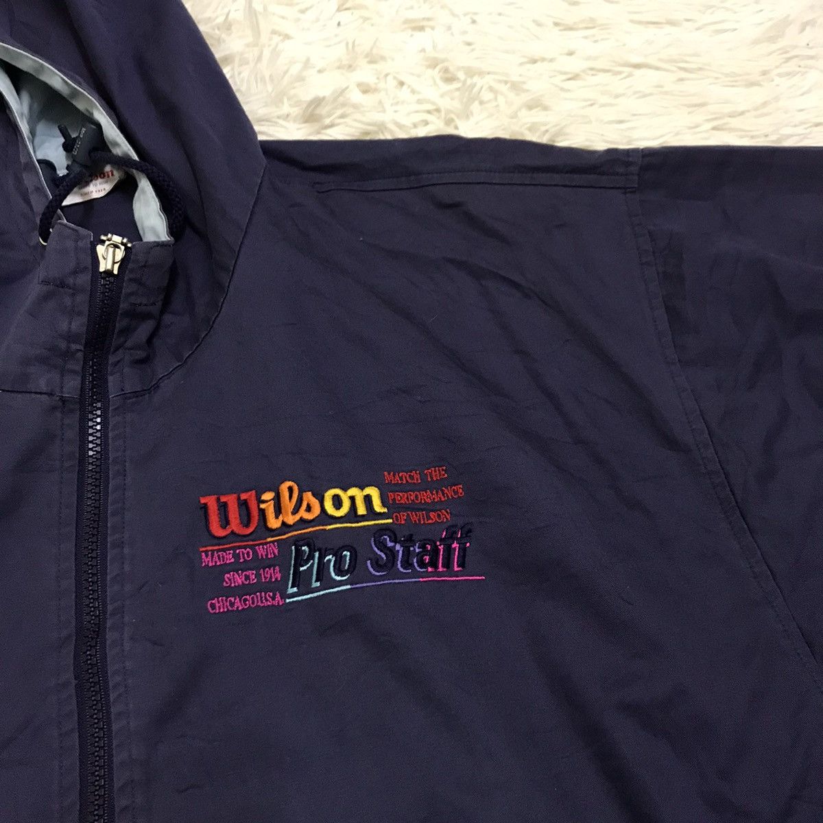 Vintage × Wilson Vintage 90s wilson embroidery biglogo jacket hoodie Size US L / EU 52-54 / 3 - 8 Thumbnail