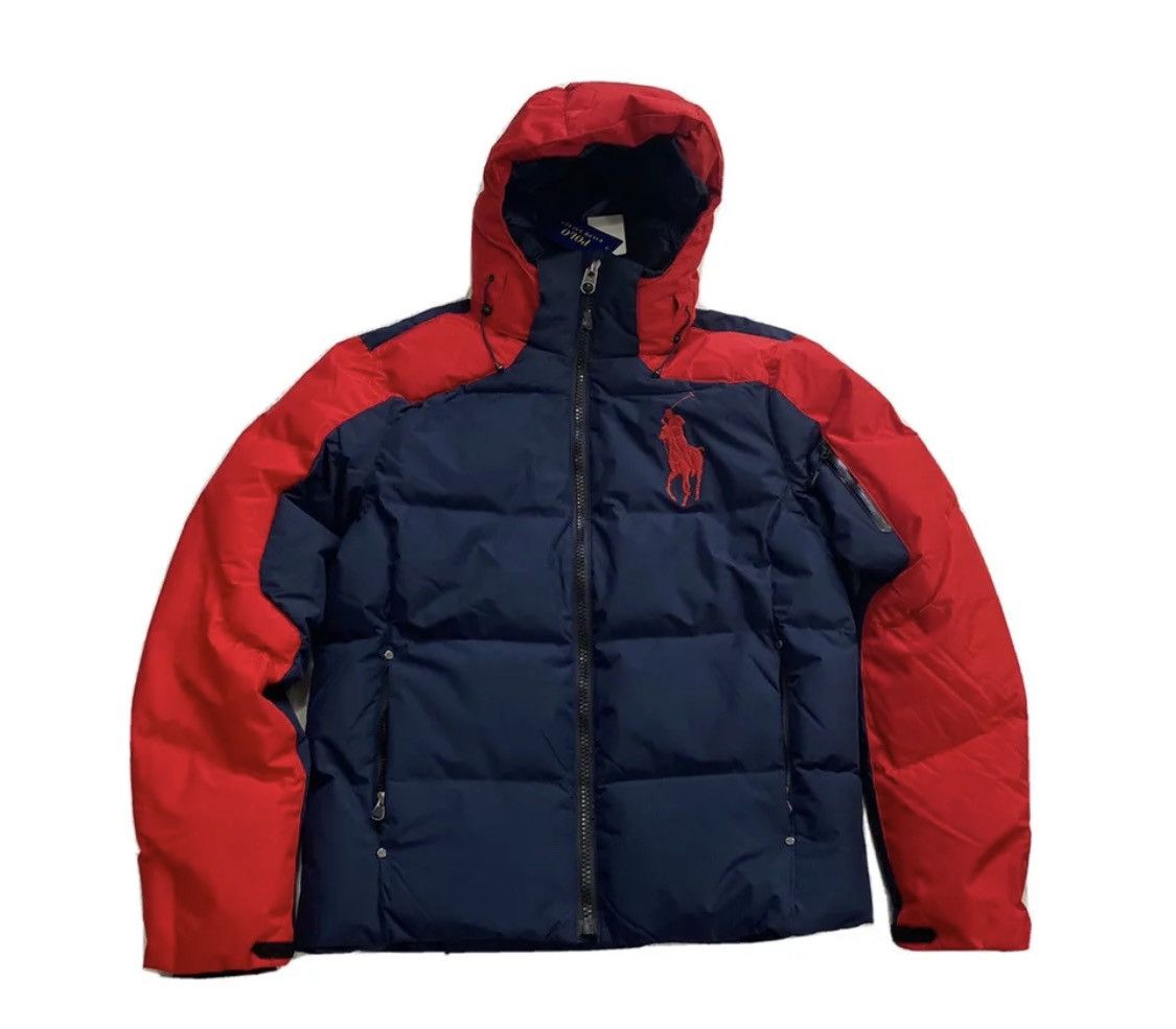 Vtg POLO RALPH LAUREN Sports Small Pony Reversible Puffer Jacket Winter Ski high quality Down