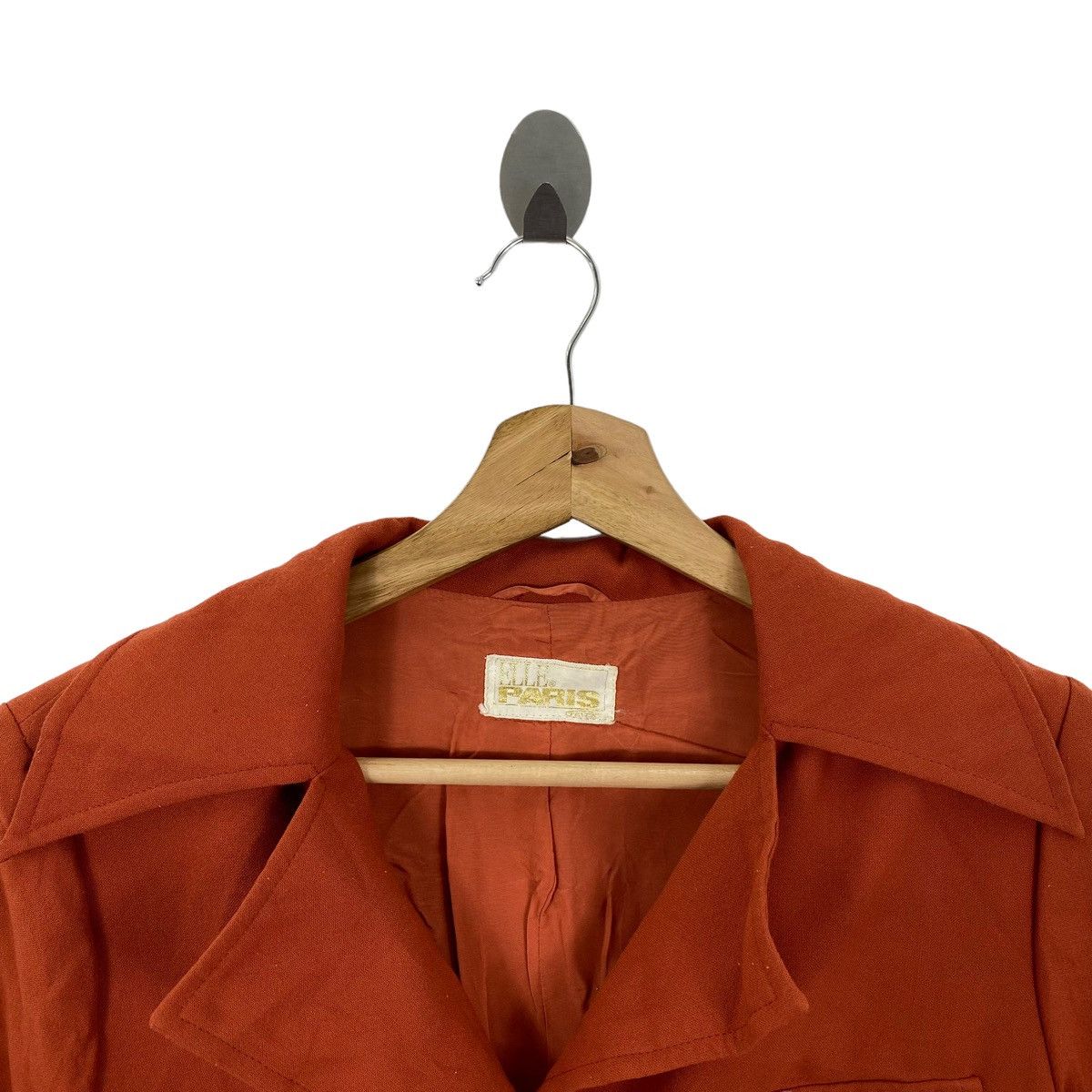 Vintage ELLE PARIS French Brand Multi Pocket Orange Long Coat Dress Size S / US 4 / IT 40 - 2 Thumbnail