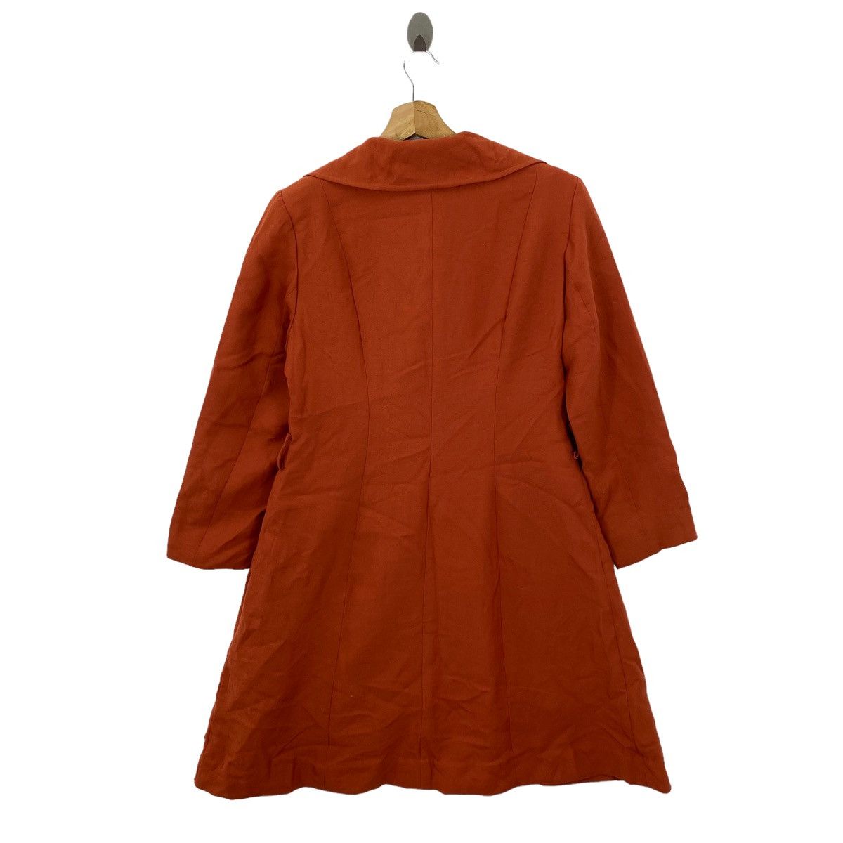 Vintage ELLE PARIS French Brand Multi Pocket Orange Long Coat Dress Size S / US 4 / IT 40 - 8 Thumbnail
