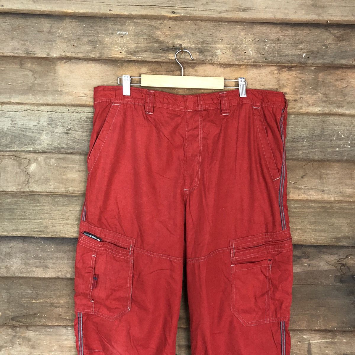 Japanese Brand Cubic Measure Red Multipocket Cargo Pants #0571 Size US 36 / EU 52 - 2 Thumbnail