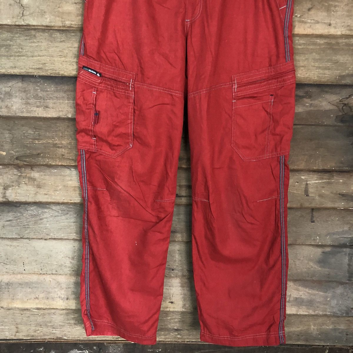 Japanese Brand Cubic Measure Red Multipocket Cargo Pants #0571 Size US 36 / EU 52 - 3 Thumbnail
