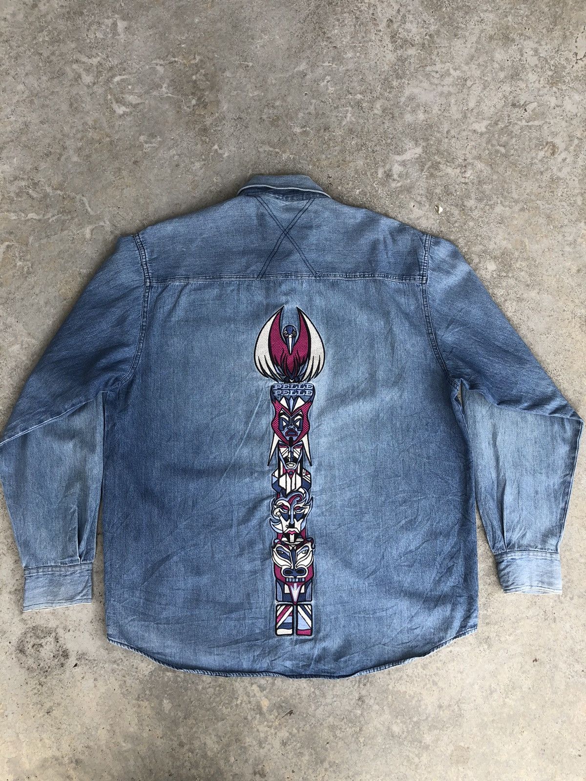 Marc Buchanan Pelle Pelle Marc Buchanan Embroidered Distressed Denim Size US L / EU 52-54 / 3 - 2 Thumbnail