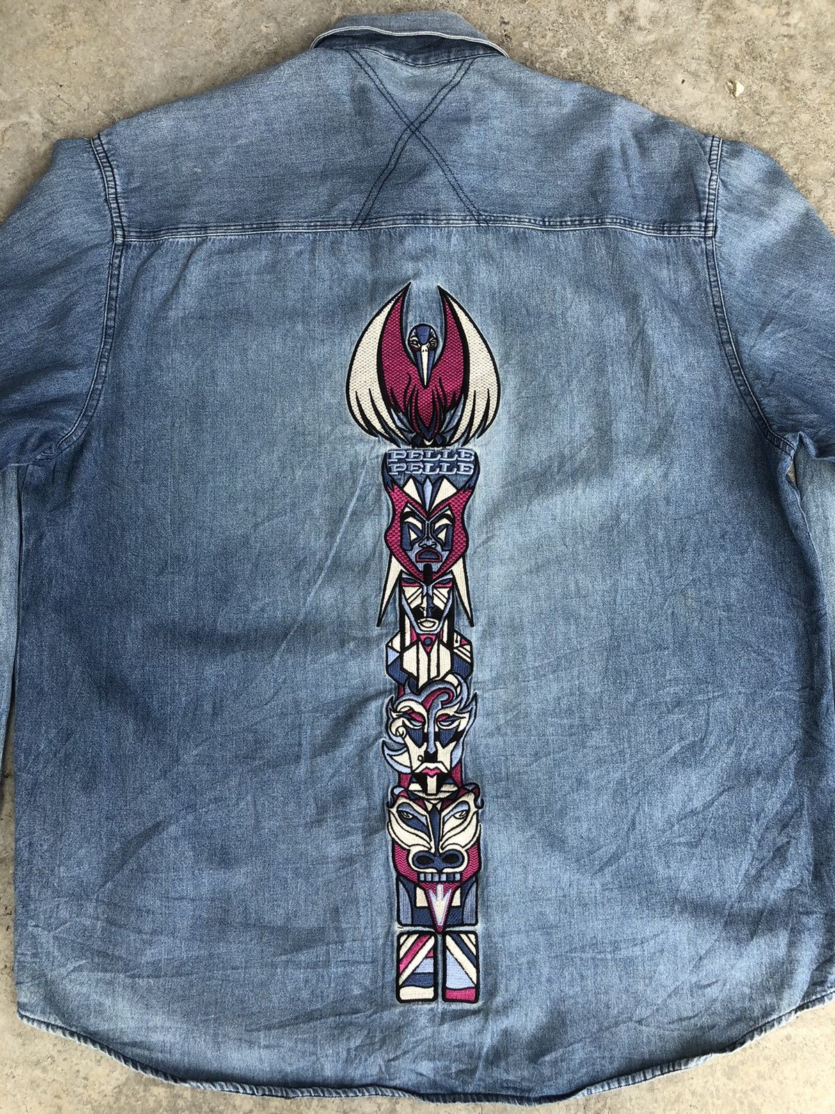 Marc Buchanan Pelle Pelle Marc Buchanan Embroidered Distressed Denim Size US L / EU 52-54 / 3 - 1 Thumbnail