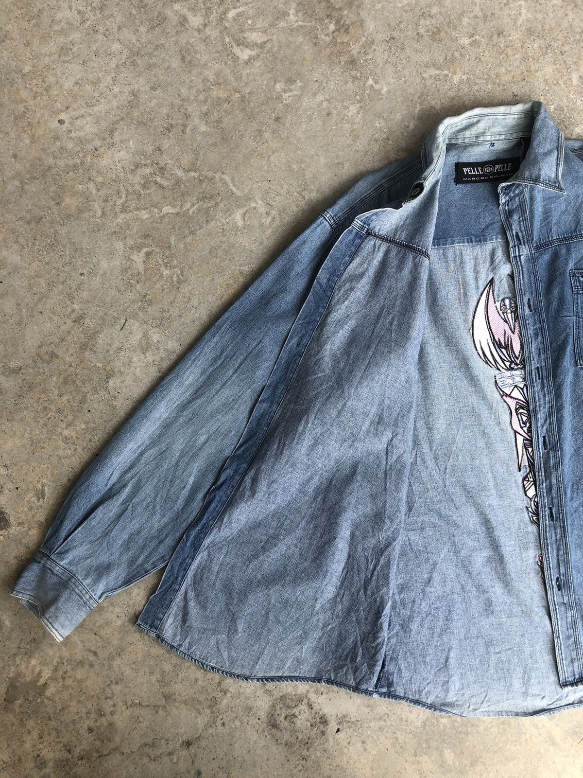 Marc Buchanan Pelle Pelle Marc Buchanan Embroidered Distressed Denim Size US L / EU 52-54 / 3 - 7 Thumbnail