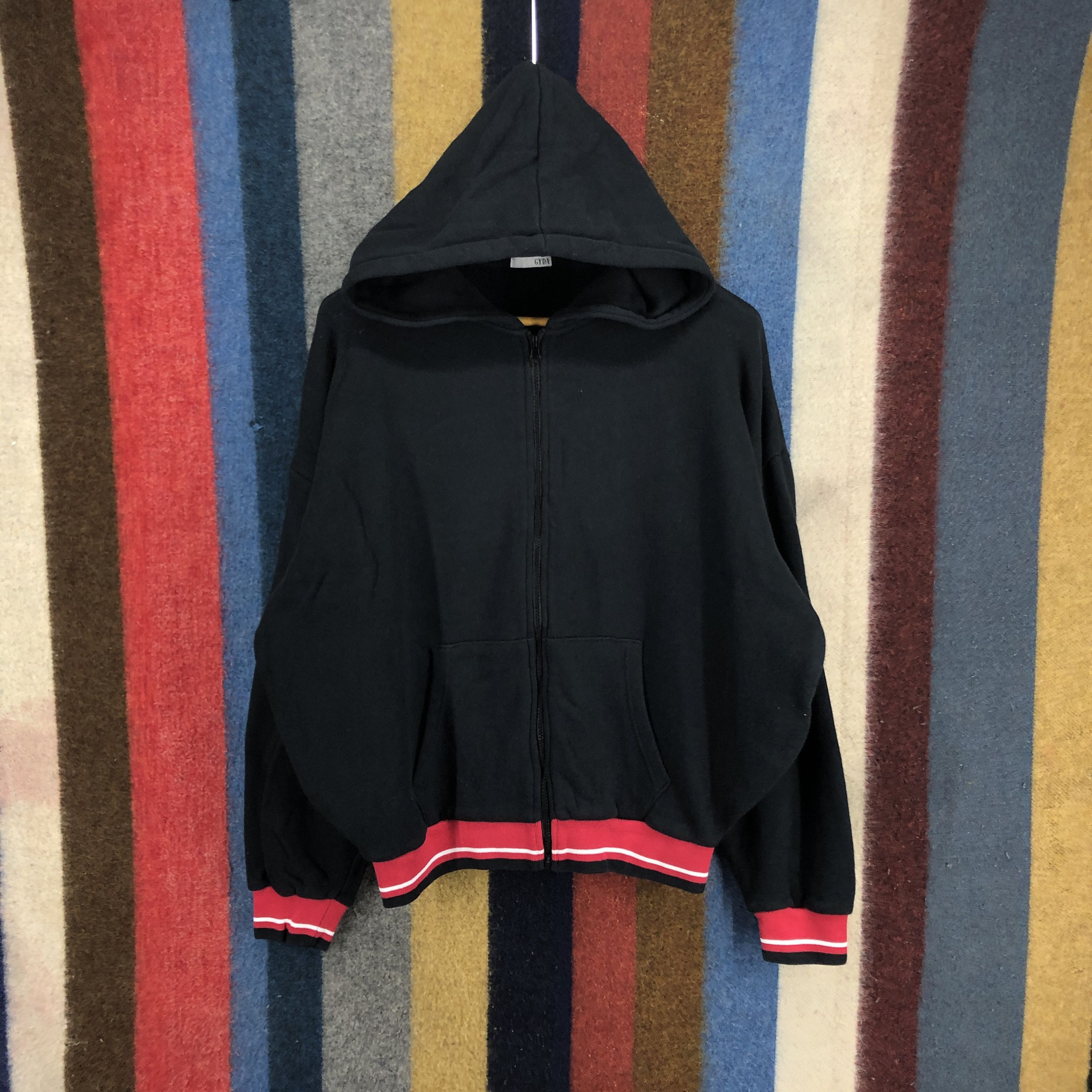 Japanese Brand GYDA Broadcast Rare Design Zipper Hoodie #2697-97 Size US XL / EU 56 / 4 - 3 Thumbnail