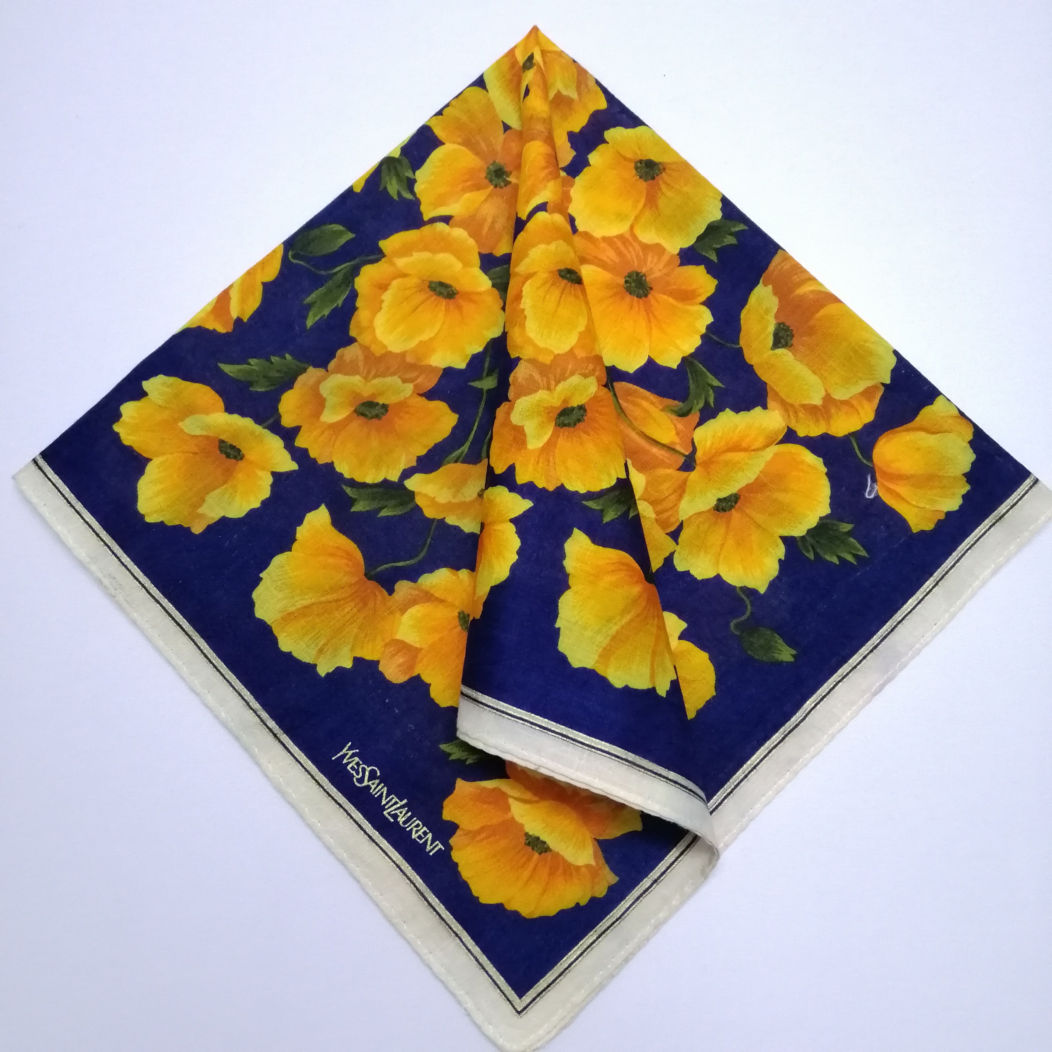 Vintage Yves Saint Laurent Handkerchief/Neckerchief/Bandana-KD2038 Size ONE SIZE - 1 Thumbnail
