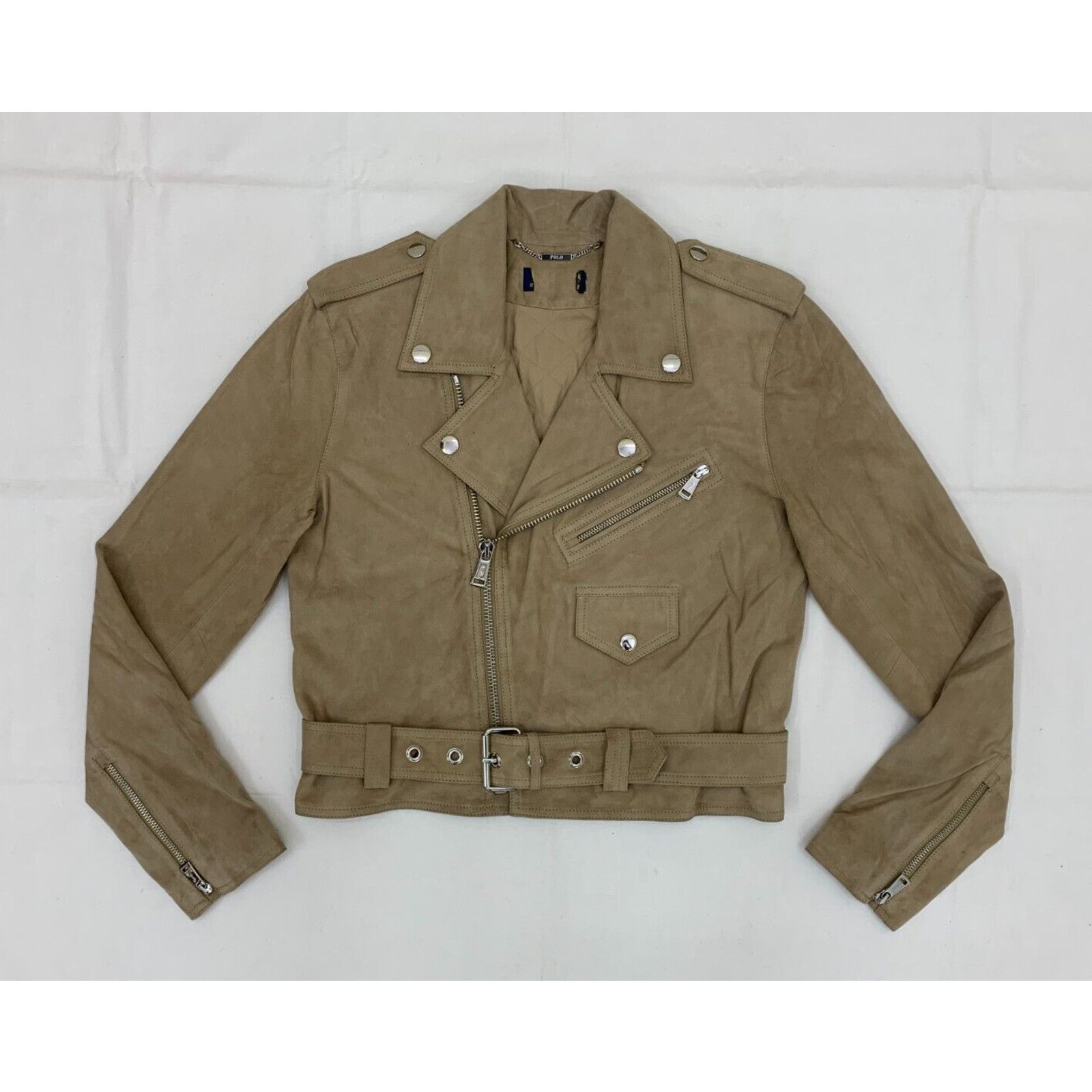 Polo Ralph Lauren Goat Suede Moto Jacket Suede Biker Jacket