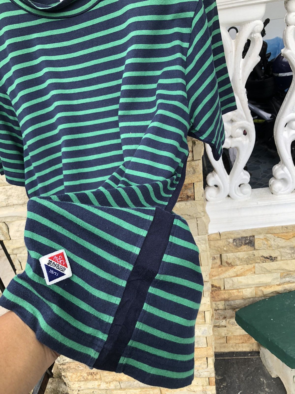 OVER THE STRiPES Last Drop🔥Rare🔥Maison & Voyage Japanese Striped T Shirt Size US M / EU 48-50 / 2 - 6 Thumbnail