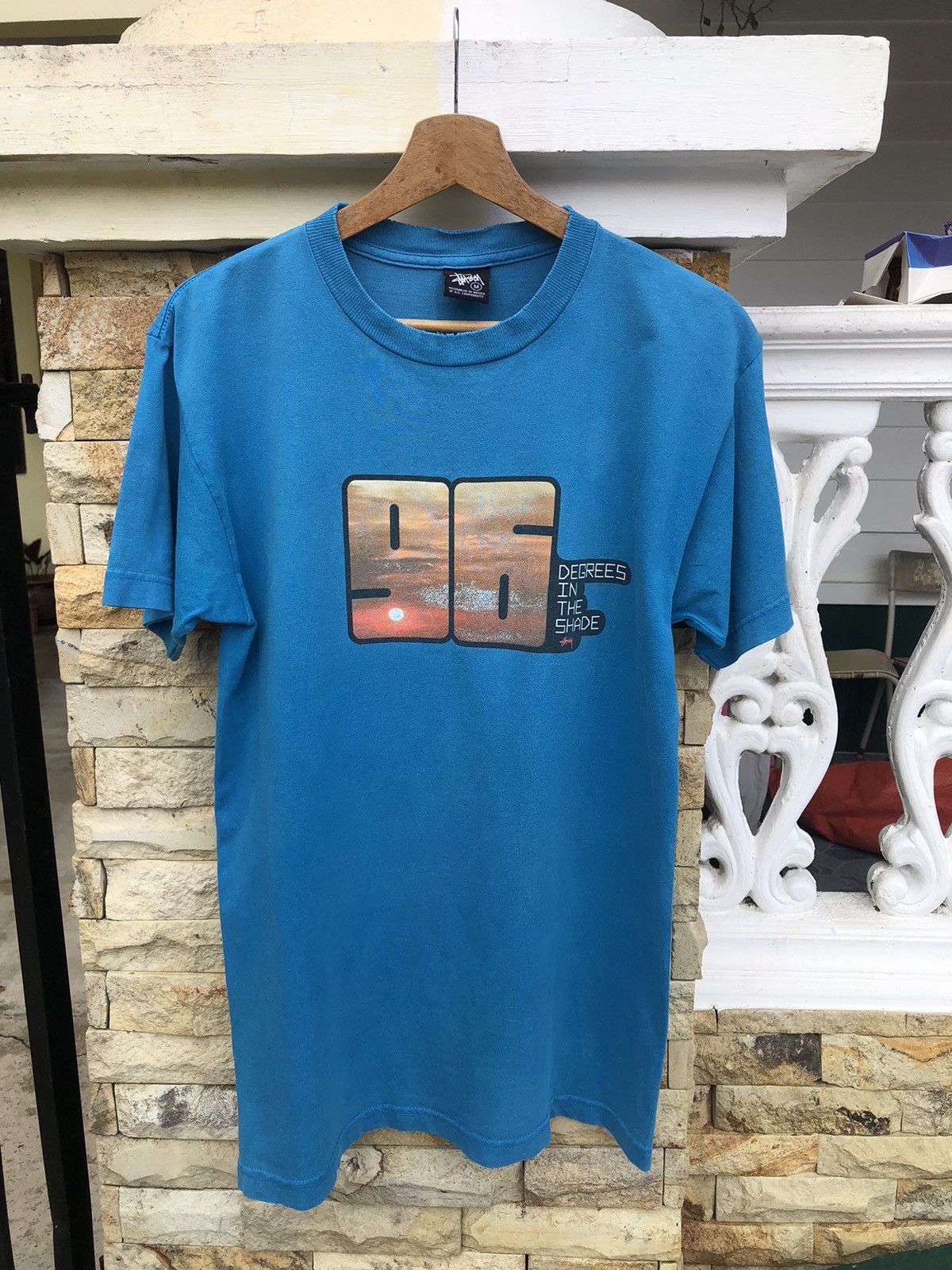 Stussy Rare🔥Vtg Stussy Degrees Of The Shade Thrashed Tee Size US M / EU 48-50 / 2 - 3 Thumbnail
