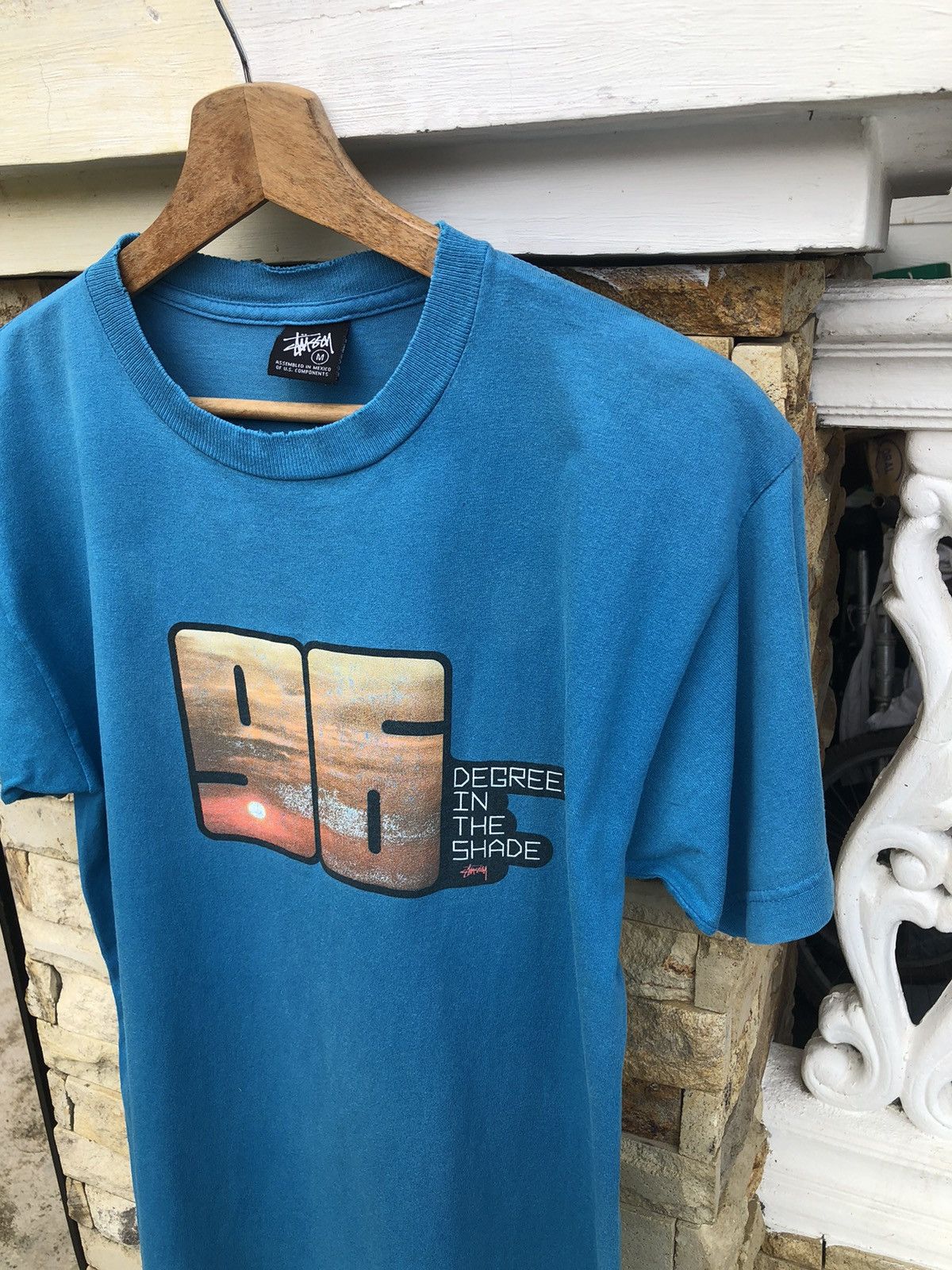 Stussy Rare🔥Vtg Stussy Degrees Of The Shade Thrashed Tee Size US M / EU 48-50 / 2 - 1 Thumbnail