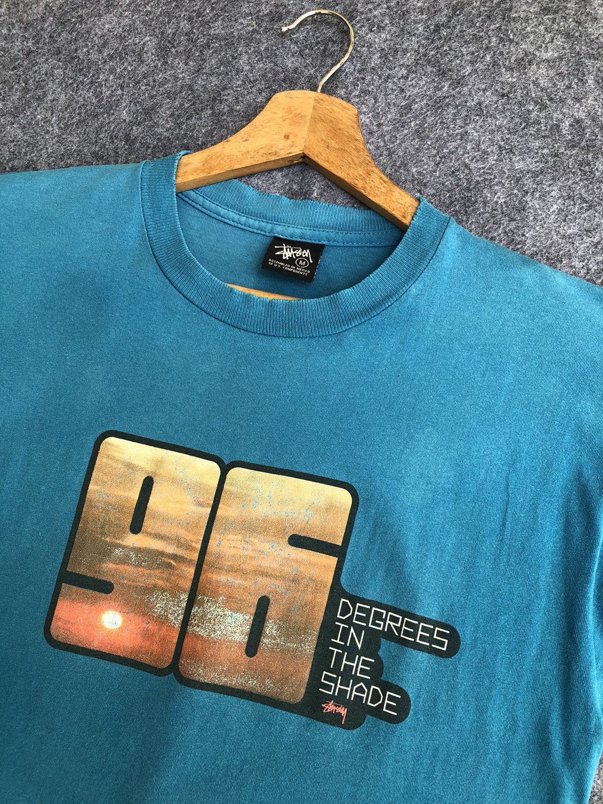 Stussy Rare🔥Vtg Stussy Degrees Of The Shade Thrashed Tee Size US M / EU 48-50 / 2 - 11 Thumbnail