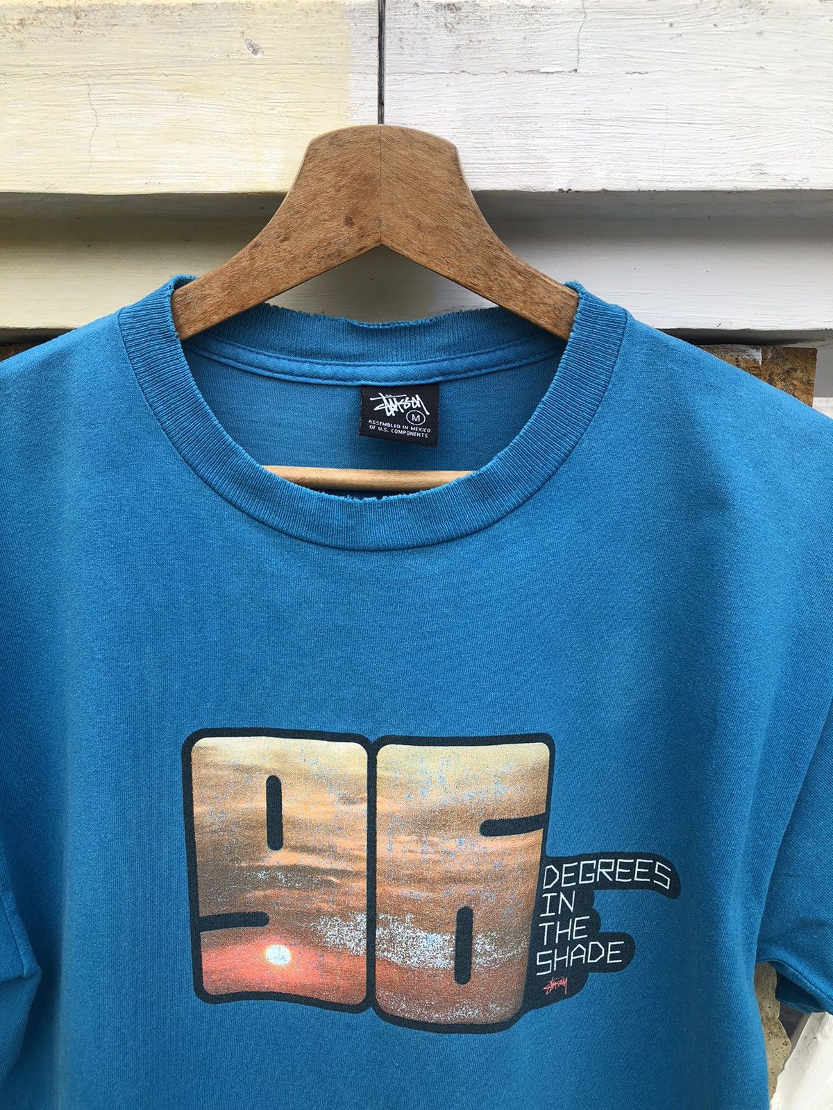 Stussy Rare🔥Vtg Stussy Degrees Of The Shade Thrashed Tee Size US M / EU 48-50 / 2 - 2 Thumbnail