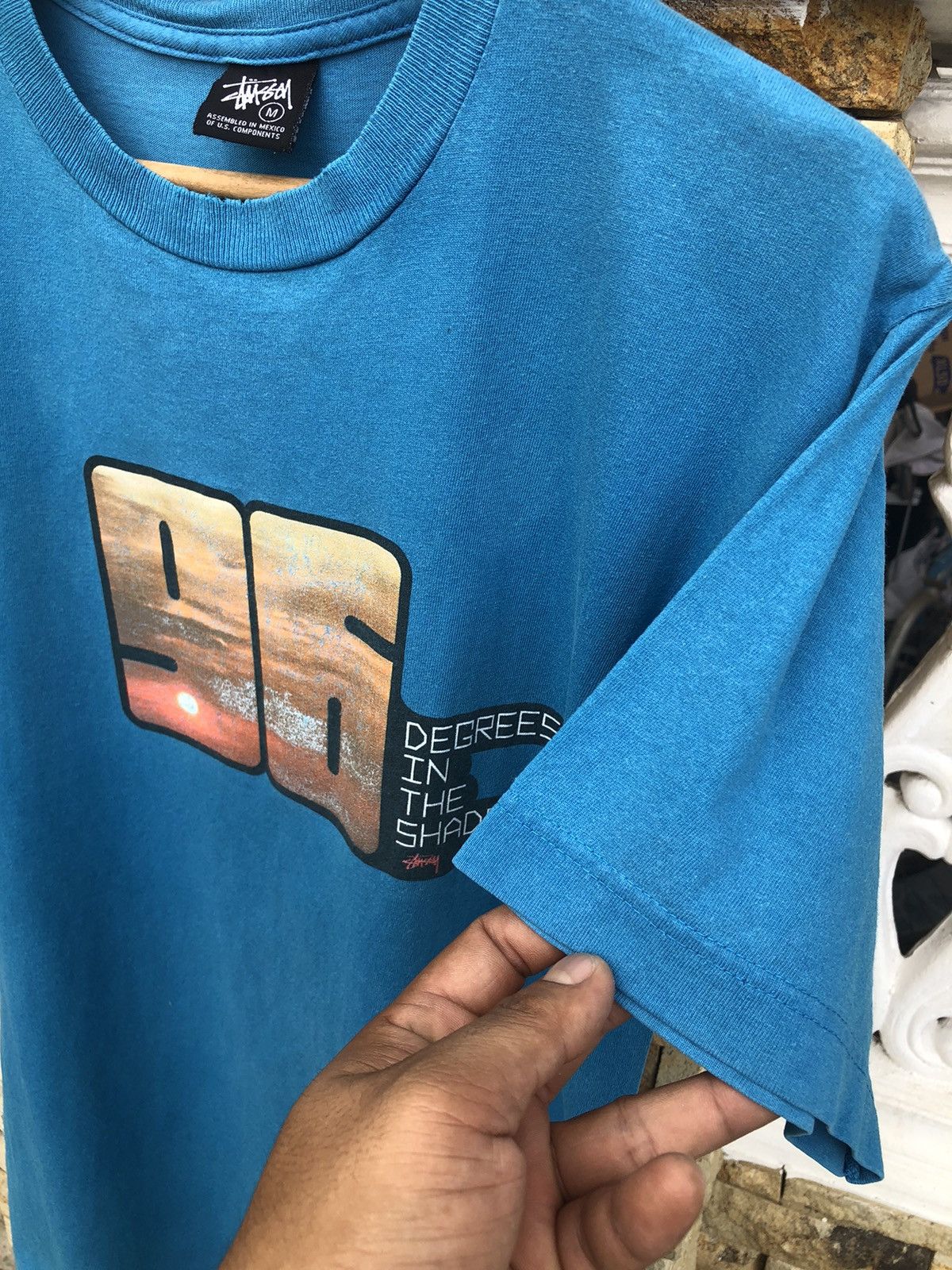 Stussy Rare🔥Vtg Stussy Degrees Of The Shade Thrashed Tee Size US M / EU 48-50 / 2 - 7 Thumbnail