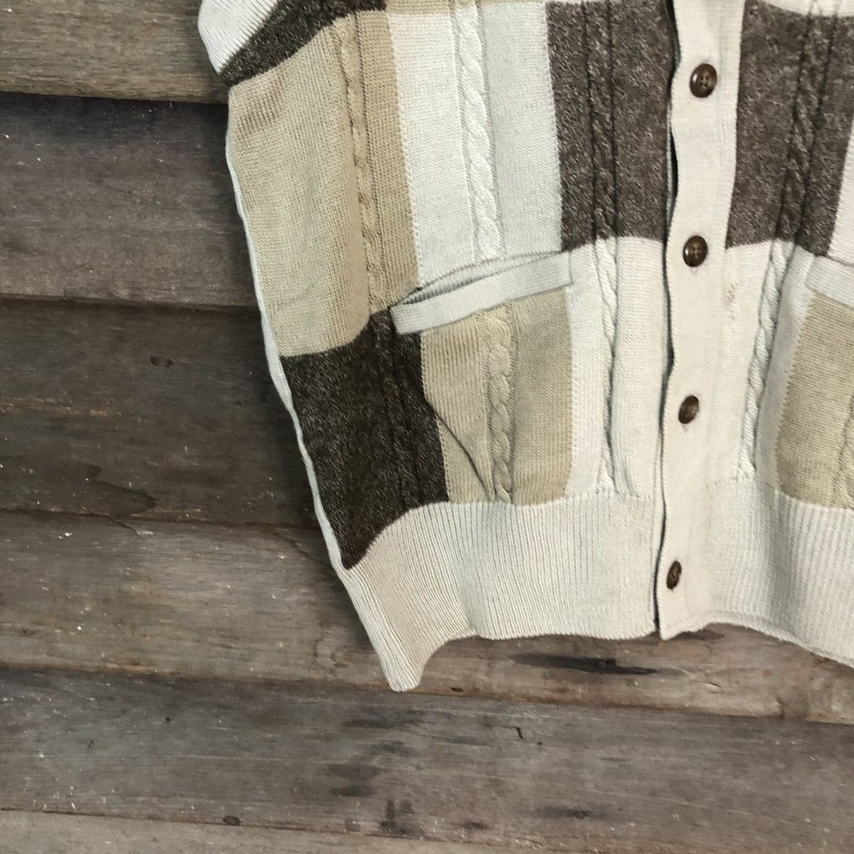 Lindbergh LindBergh Brown Checkred Vest knitwear japan #6819 Size US M / EU 48-50 / 2 - 4 Thumbnail