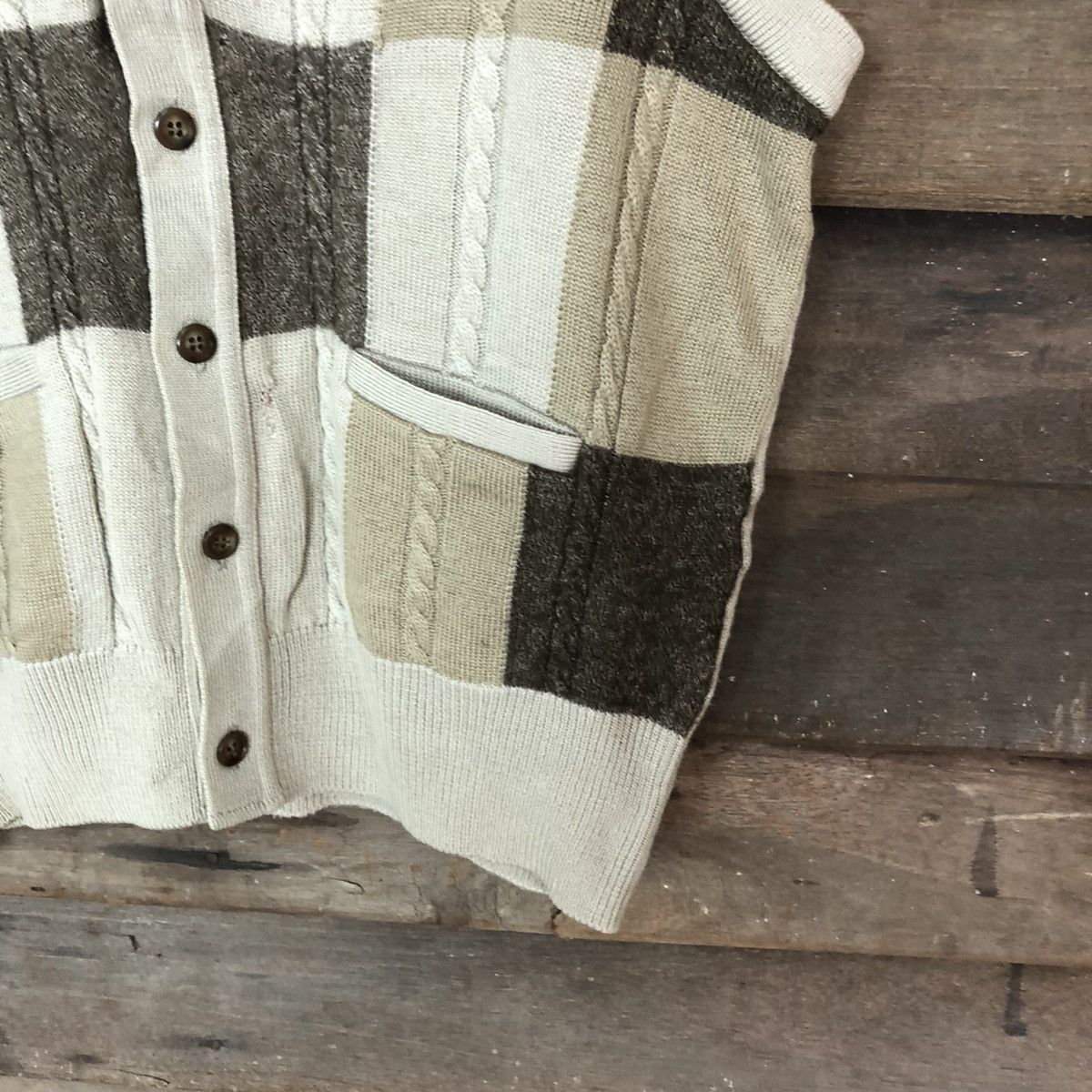 Lindbergh LindBergh Brown Checkred Vest knitwear japan #6819 Size US M / EU 48-50 / 2 - 5 Thumbnail