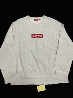 Supreme Grey Box Logo Crewneck | Grailed