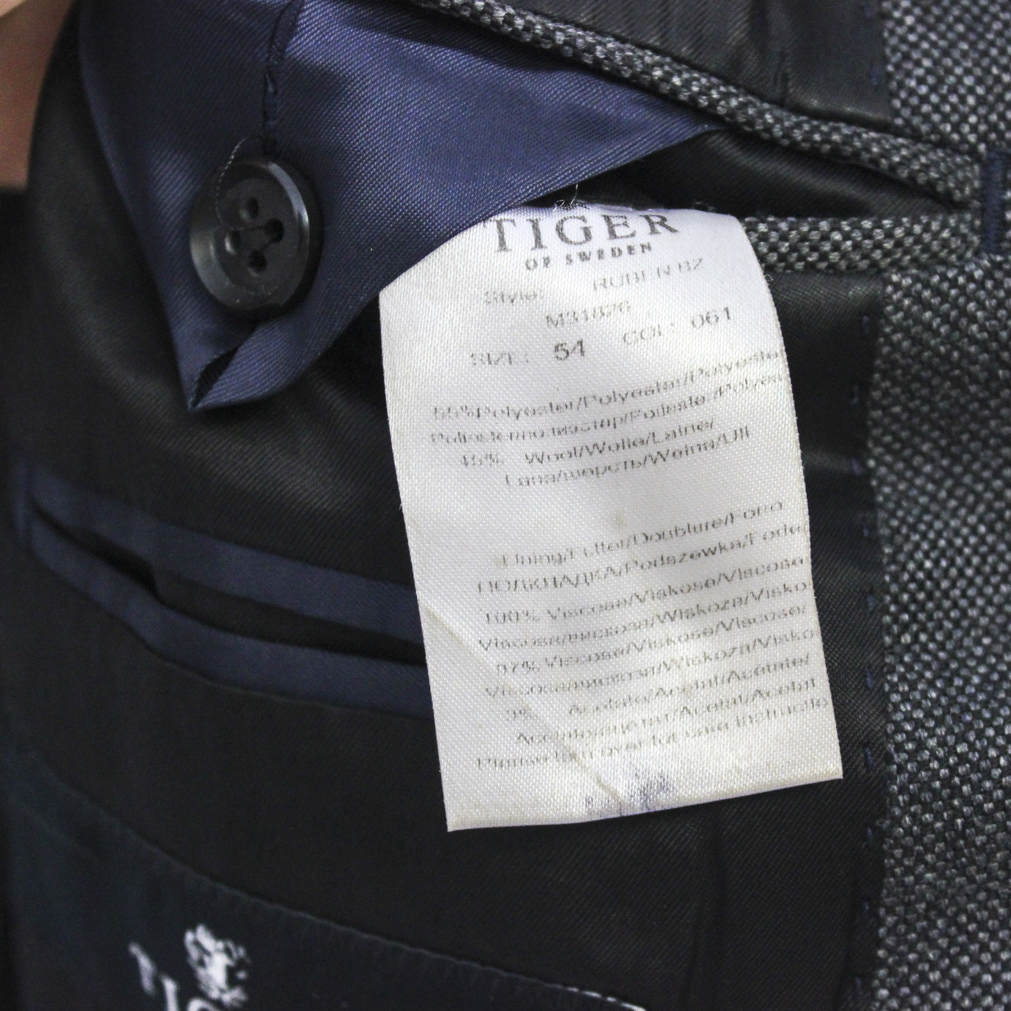 Tiger of Sweden Ruben Wool Blazer UK 44 Suit Jacket Coat Dark Grey EU 54 Size 44R - 5 Thumbnail