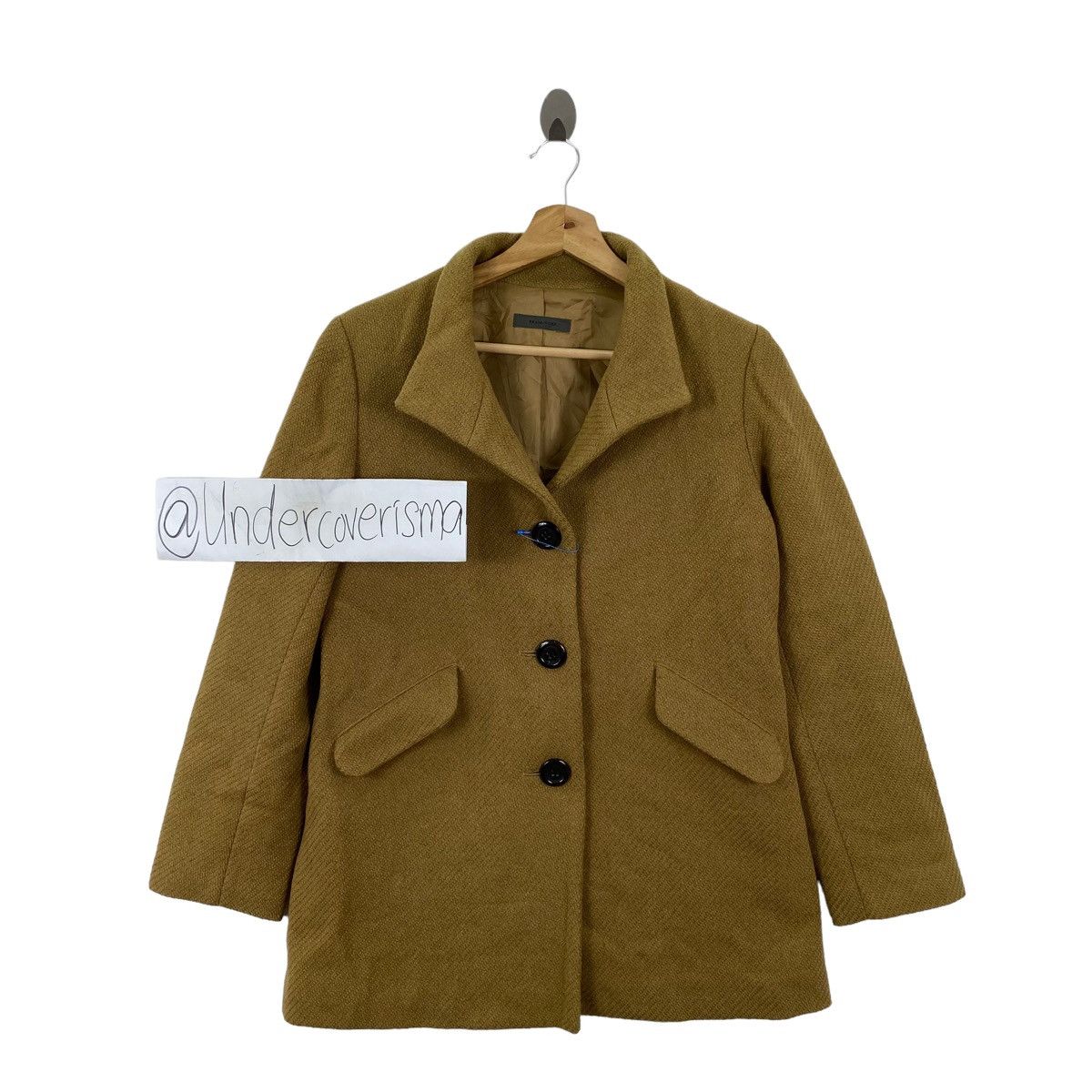 Japanese Brand FRAMeWORK Japanese Brand Brown Plain Wool Coat Jacket Size S / US 4 / IT 40 - 1 Thumbnail