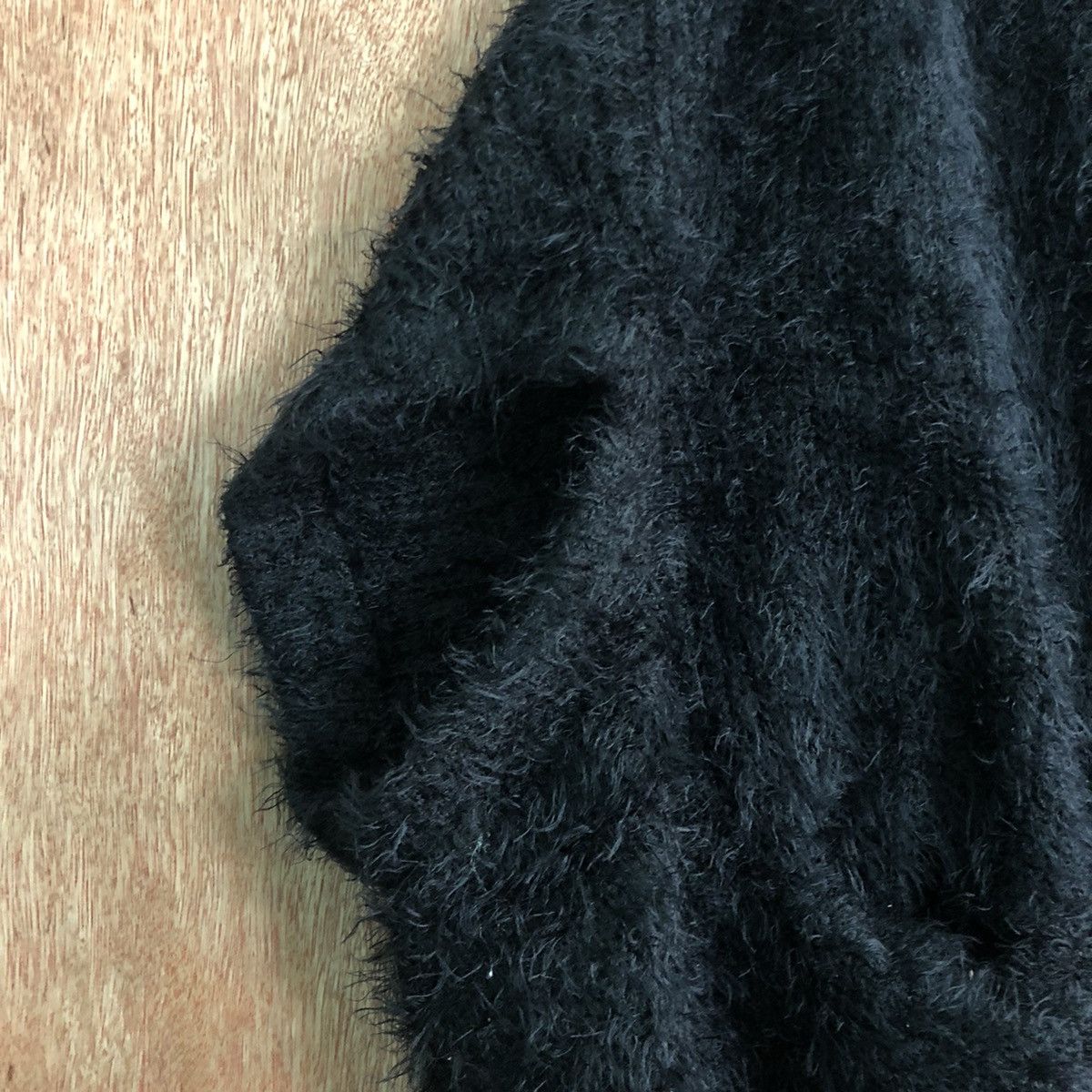 Japanese Brand Antique Patterntodso fur shaggy Black Mohair Knitwear #c380 Size US M / EU 48-50 / 2 - 5 Thumbnail