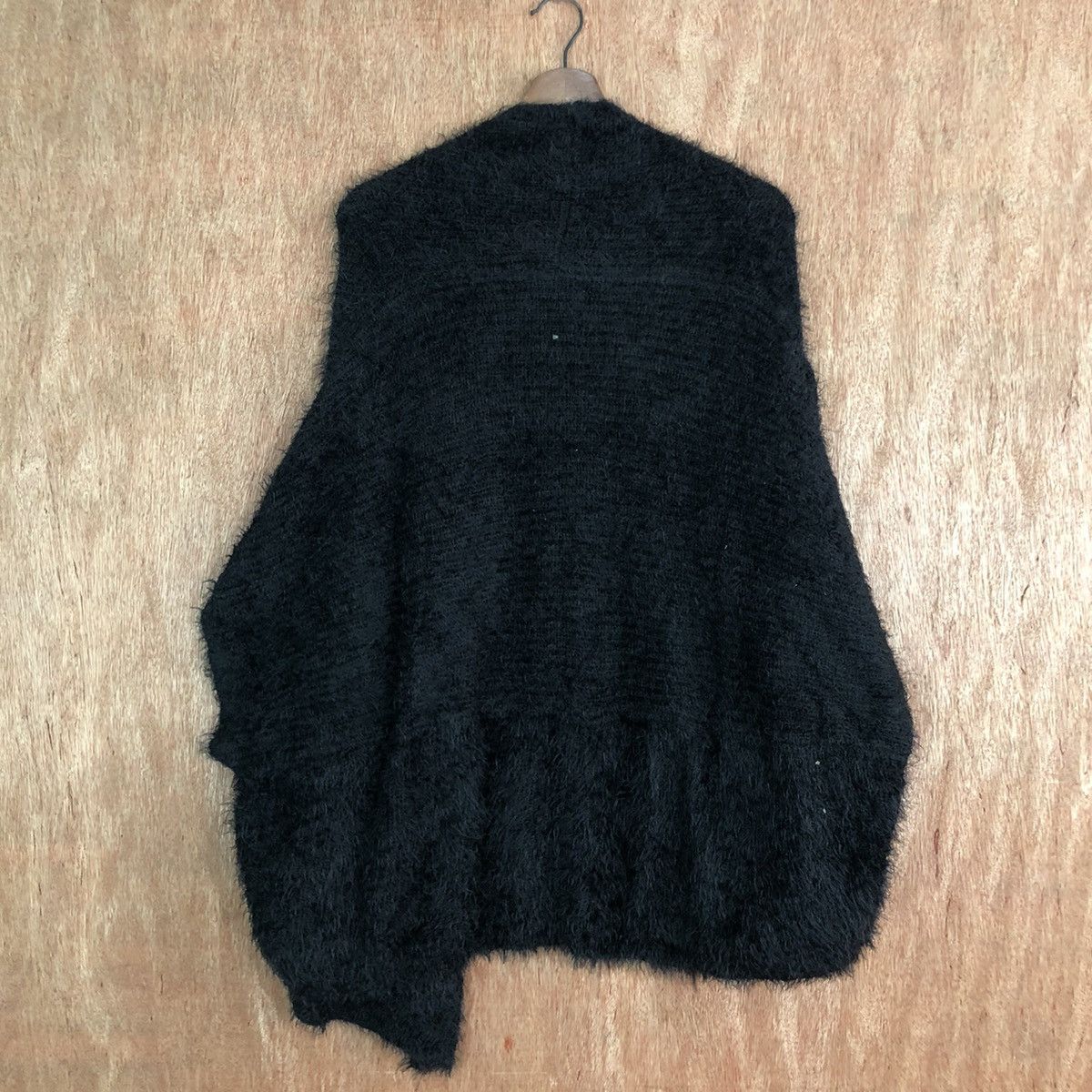 Japanese Brand Antique Patterntodso fur shaggy Black Mohair Knitwear #c380 Size US M / EU 48-50 / 2 - 7 Thumbnail