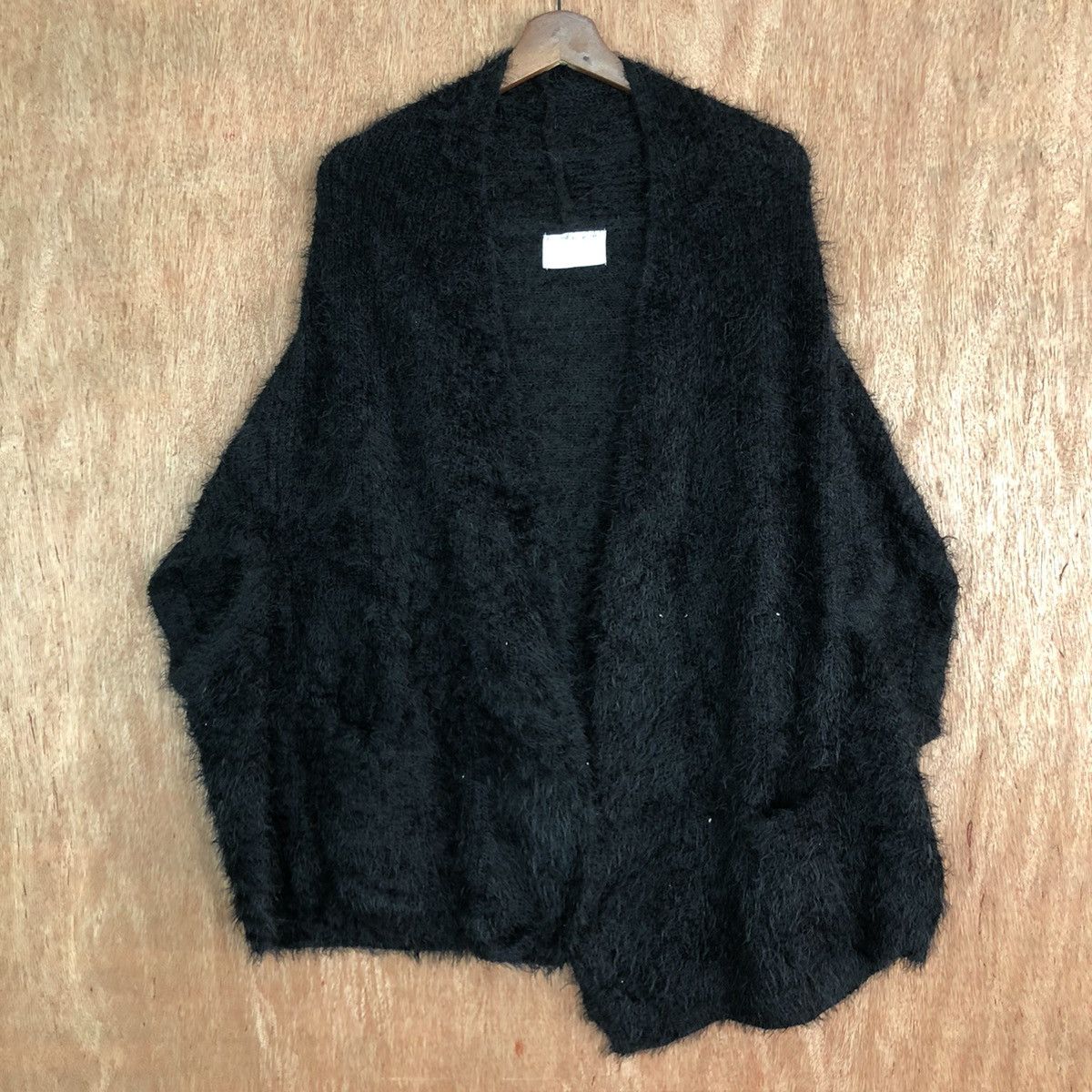 Japanese Brand Antique Patterntodso fur shaggy Black Mohair Knitwear #c380 Size US M / EU 48-50 / 2 - 3 Thumbnail