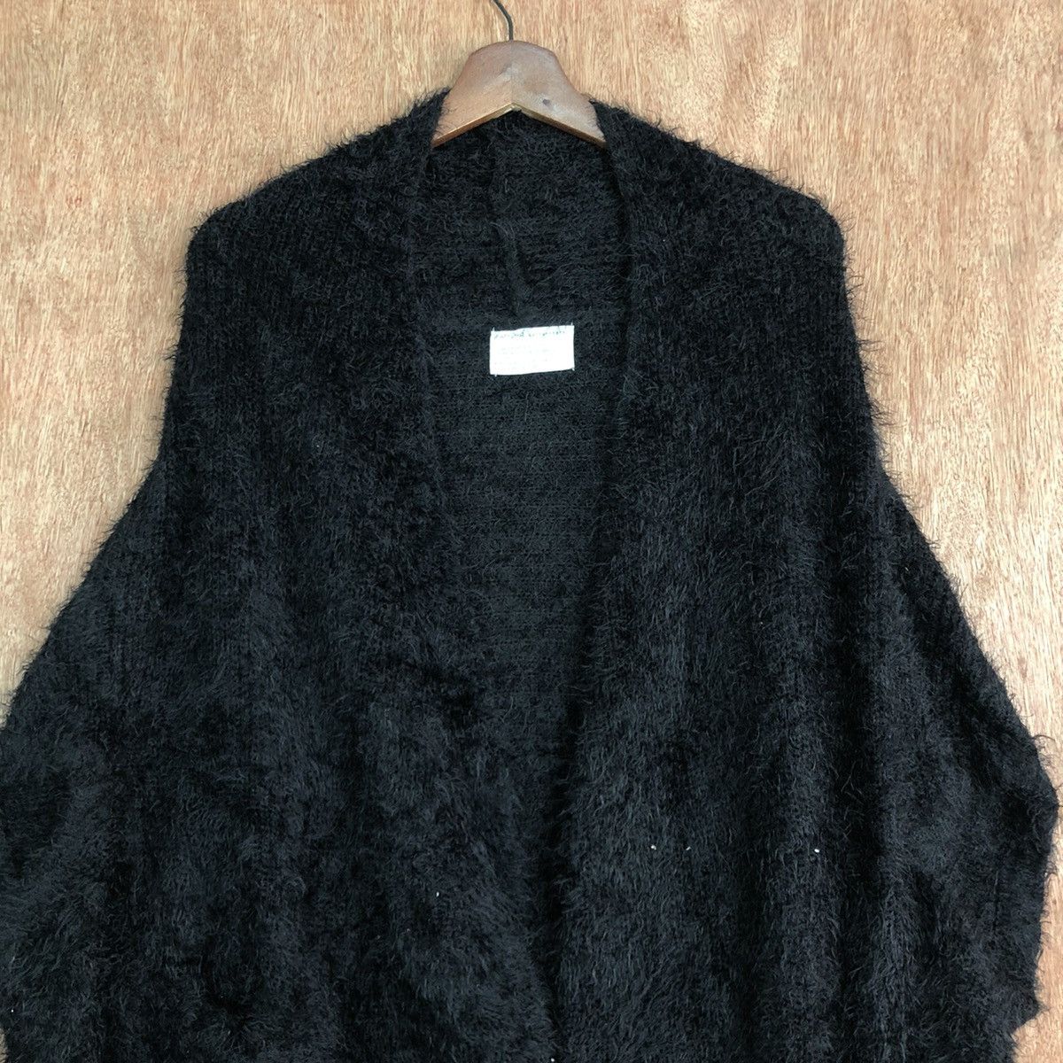 Japanese Brand Antique Patterntodso fur shaggy Black Mohair Knitwear #c380 Size US M / EU 48-50 / 2 - 2 Thumbnail