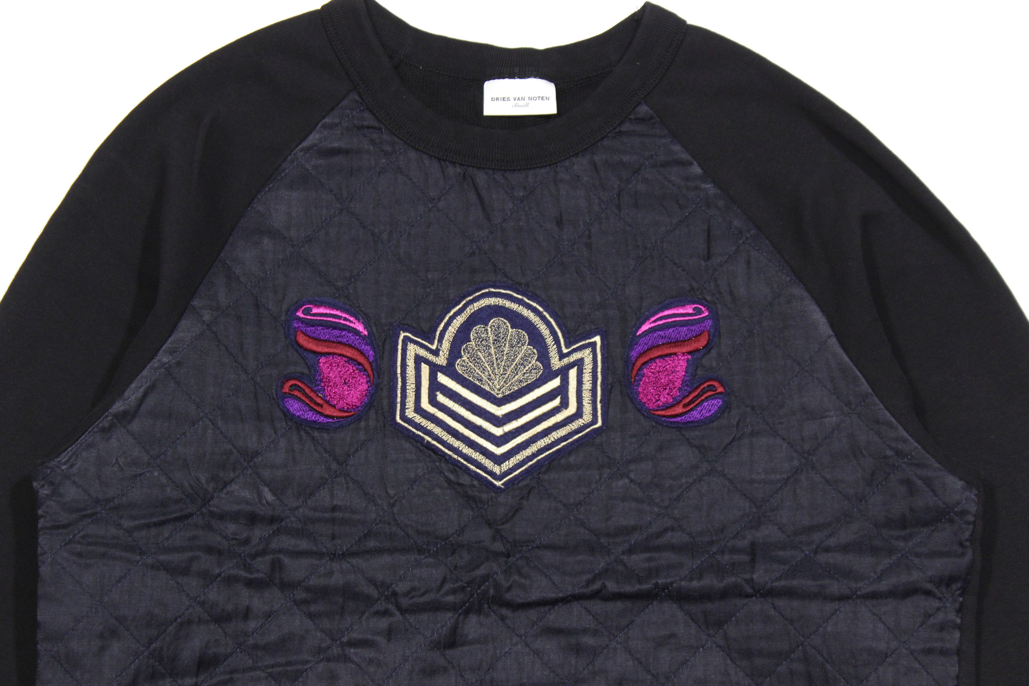 Dries Van Noten Big Logo Quilted Sweatshirt Size US S / EU 44-46 / 1 - 3 Thumbnail